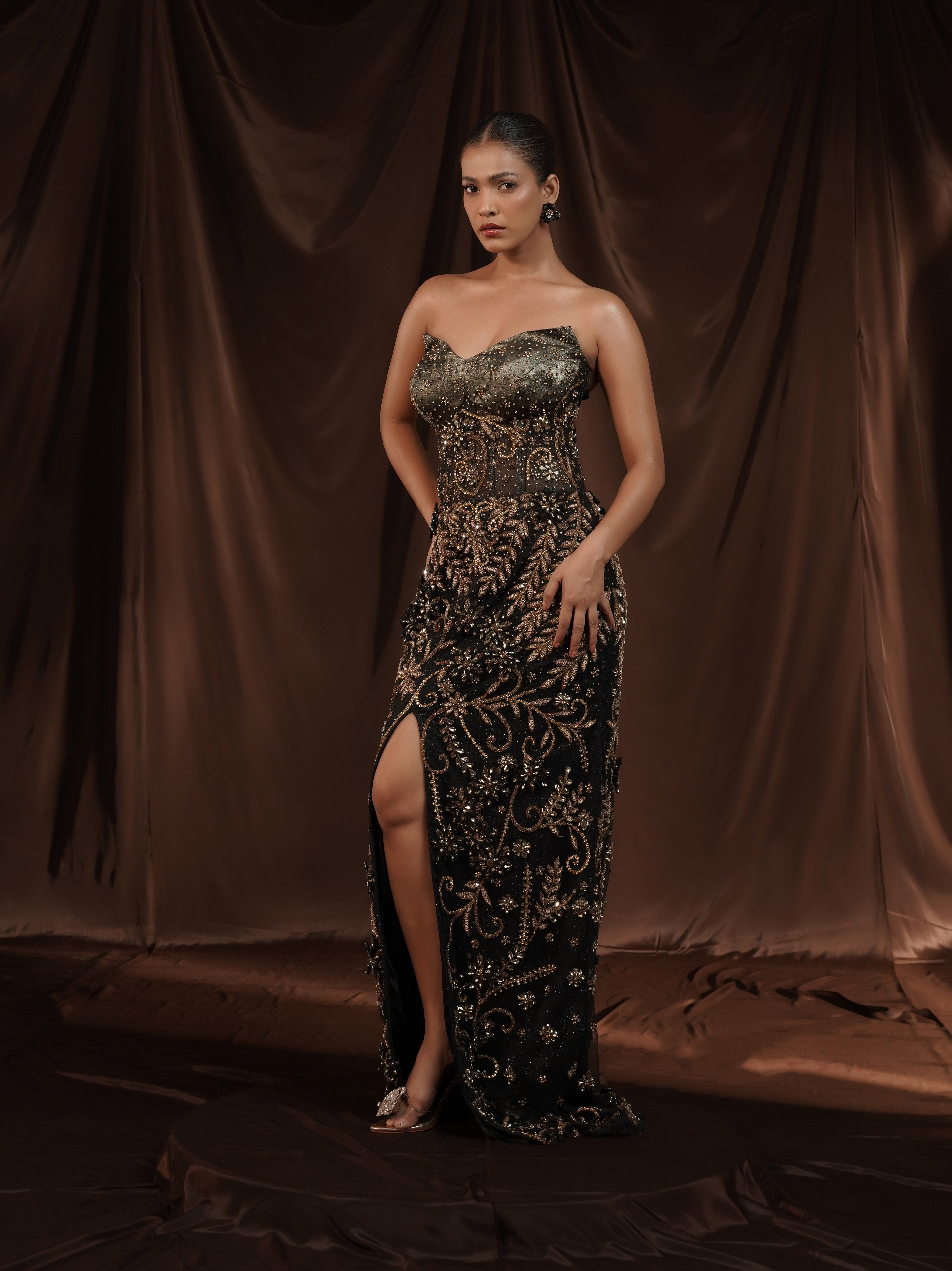 Black Embellished Gown