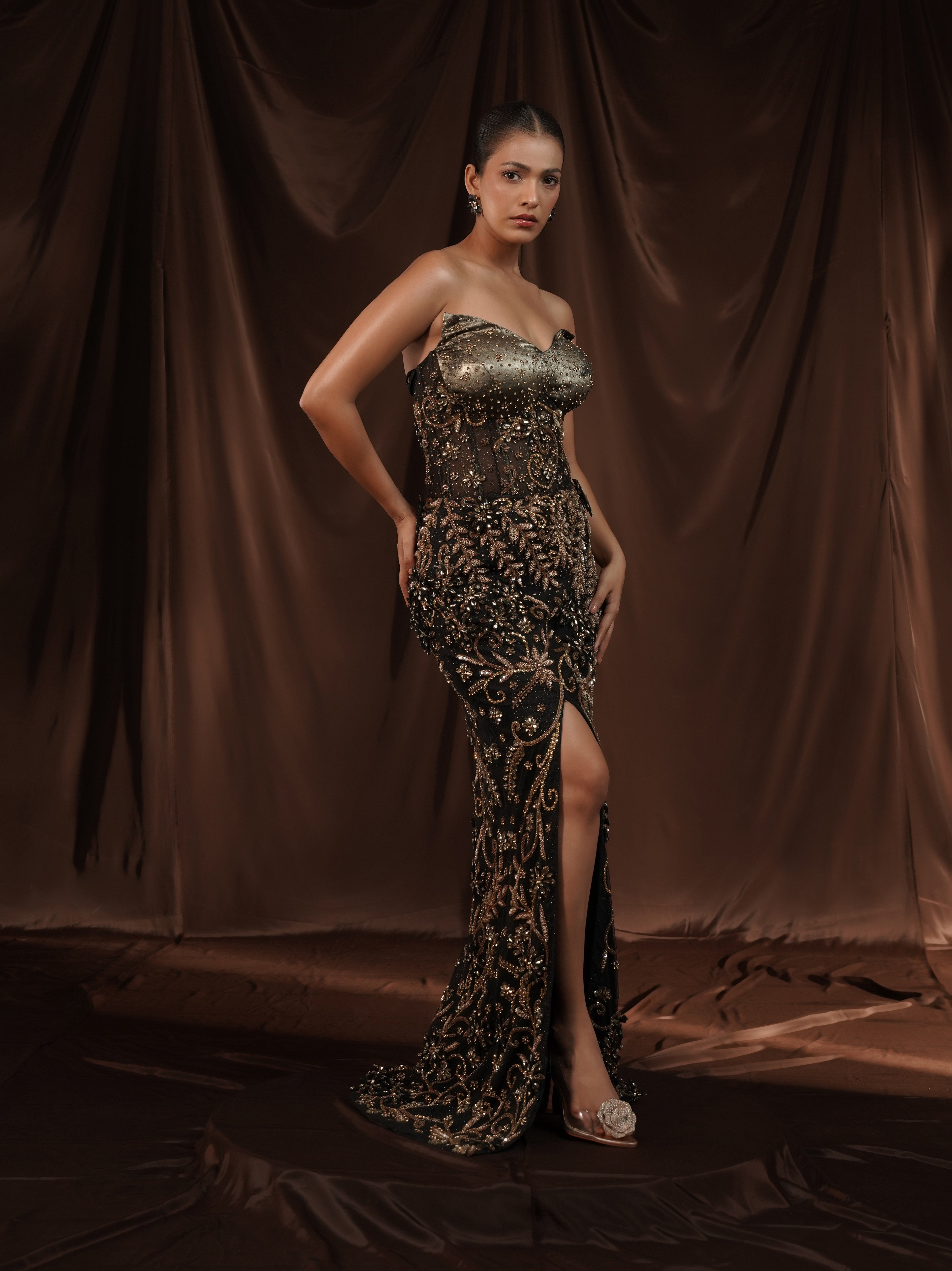 Black Embellished Gown
