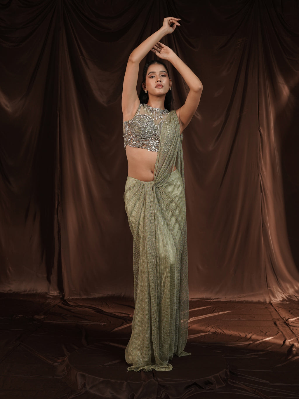 Mintgreen Drape Saree