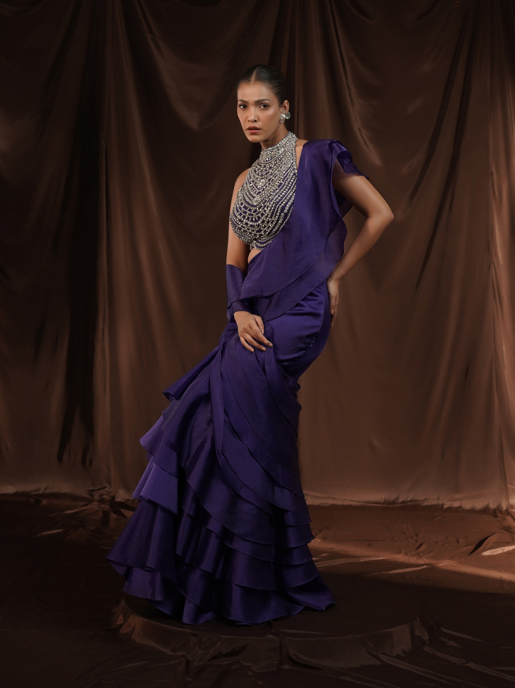 Royal Blue Frill Gown
