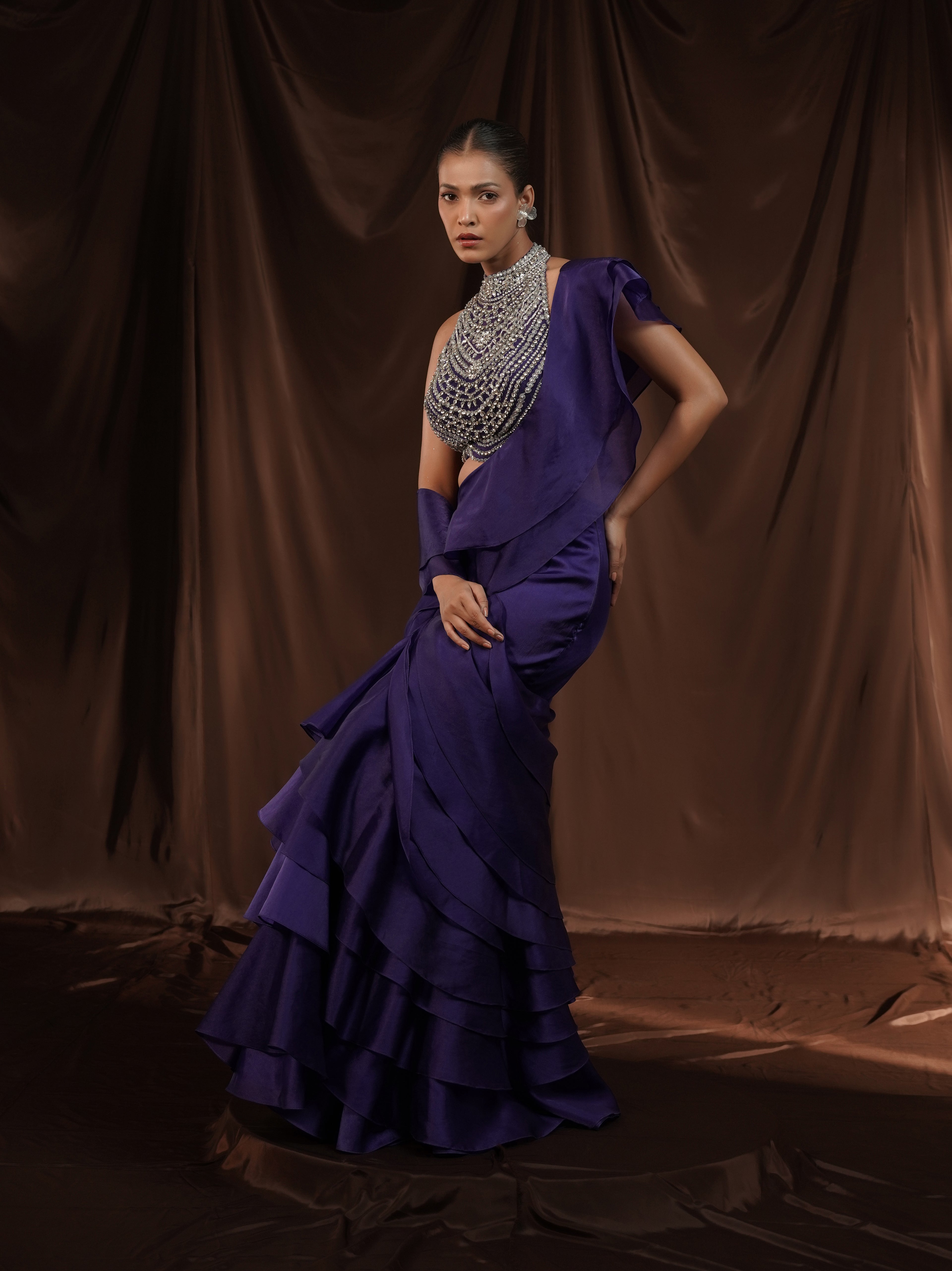 Royal Blue Frill Gown