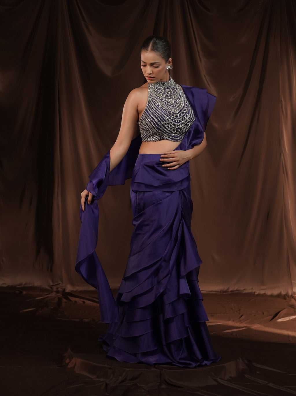 Royal Blue Frill Gown