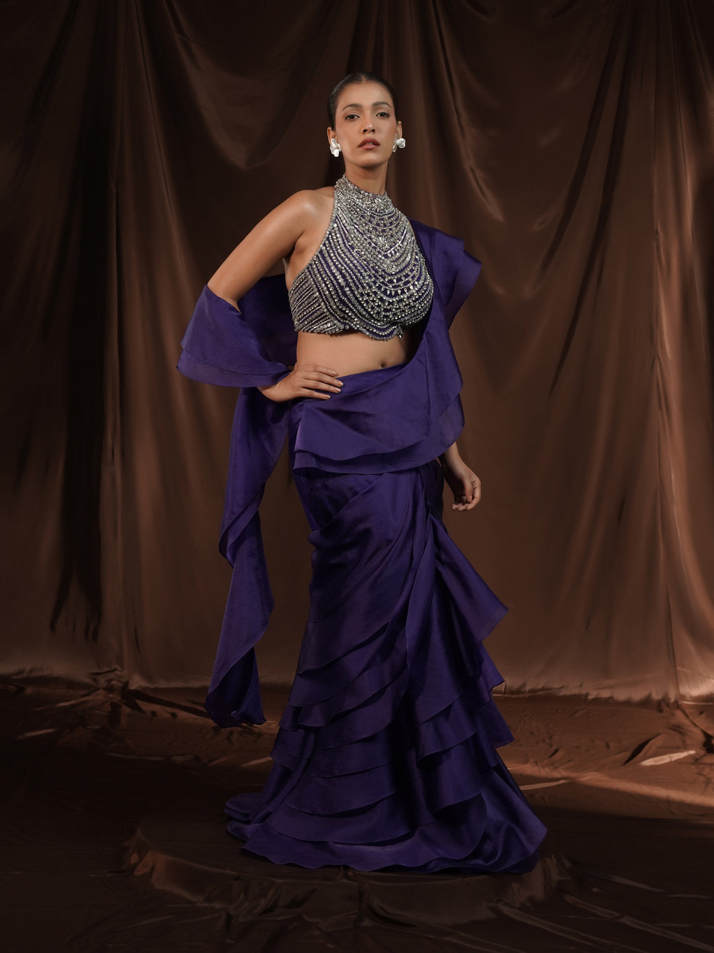 Royal Blue Frill Gown