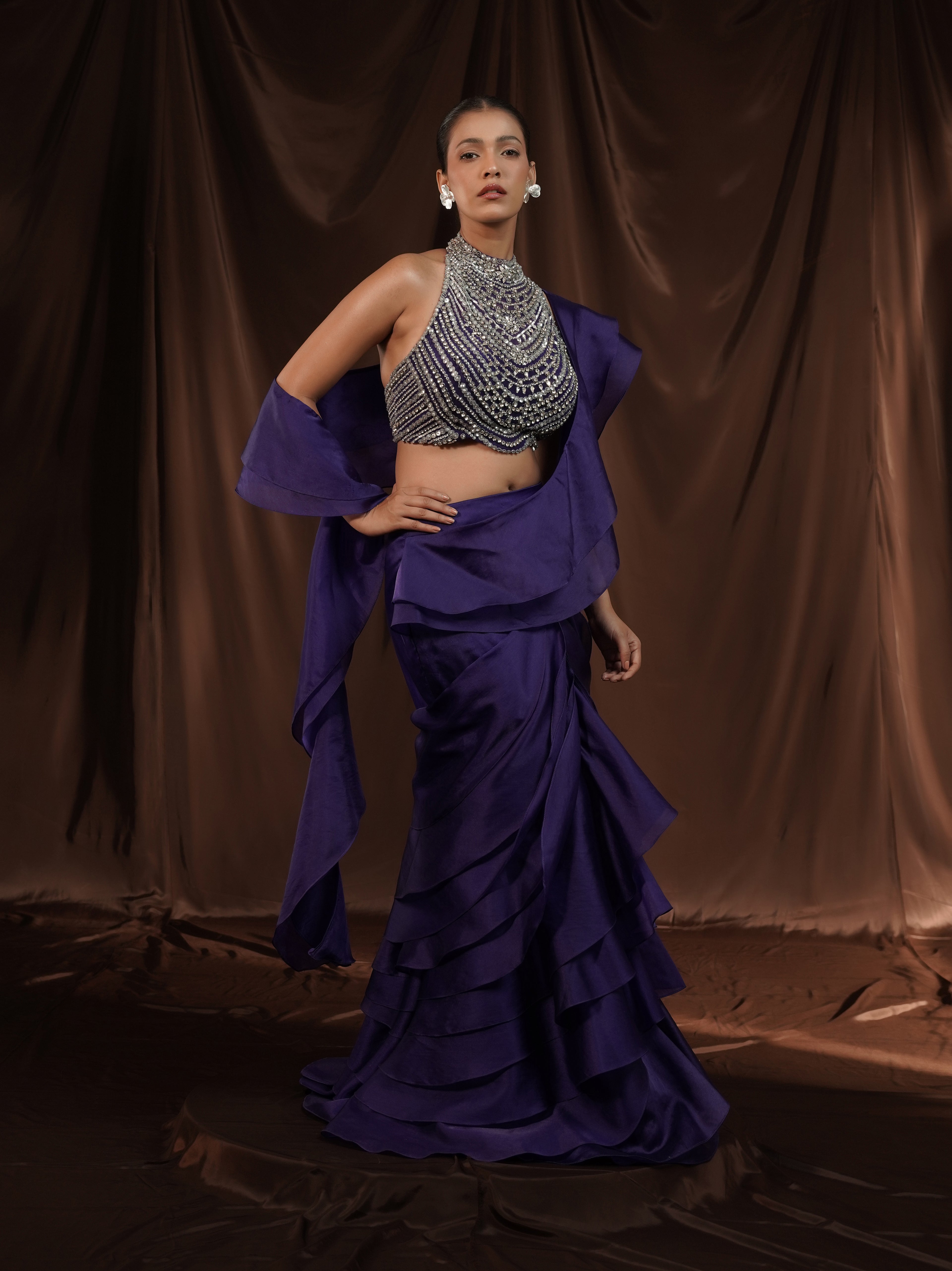 Royal Blue Frill Gown