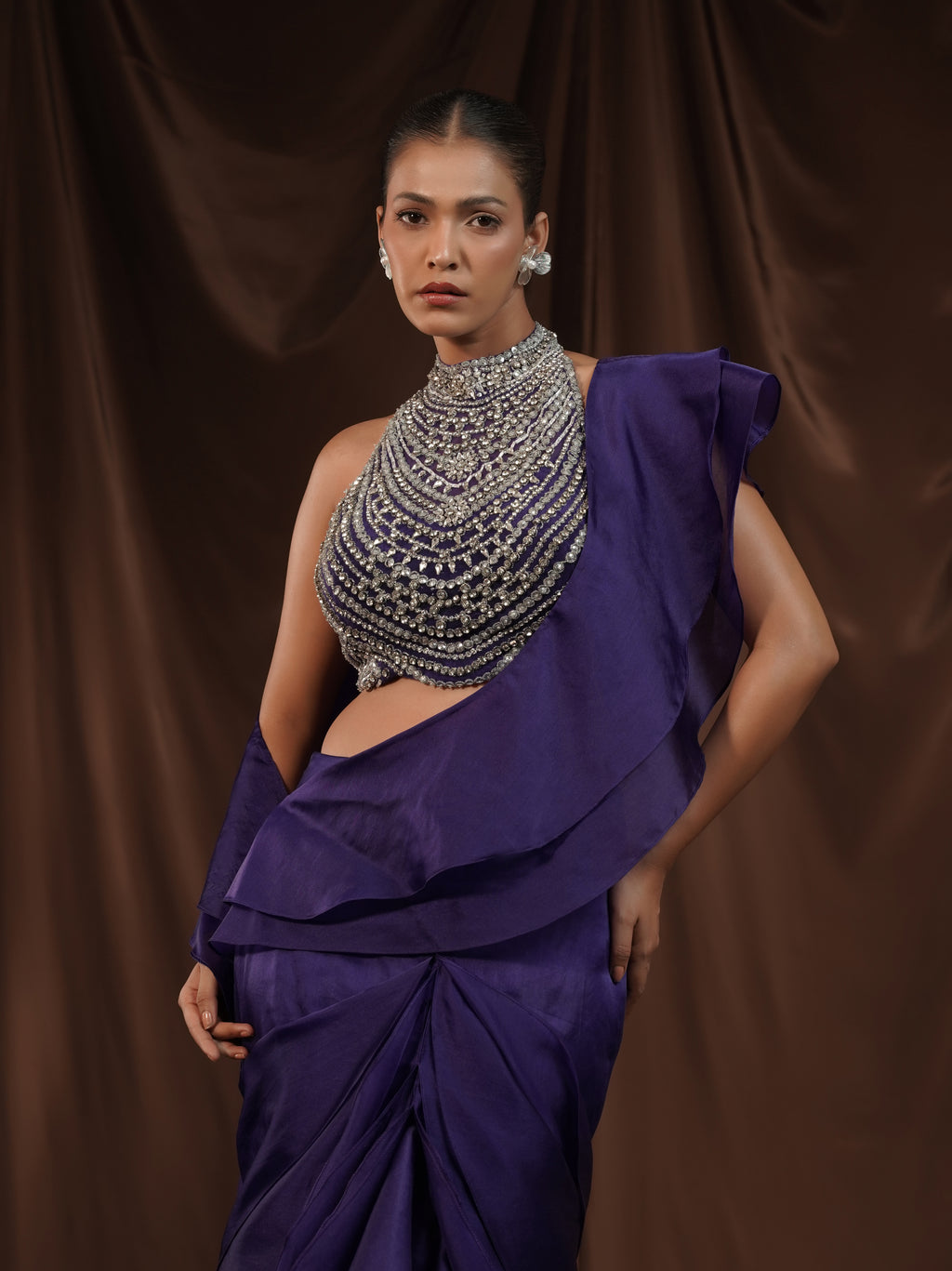 Royal Blue Frill Gown
