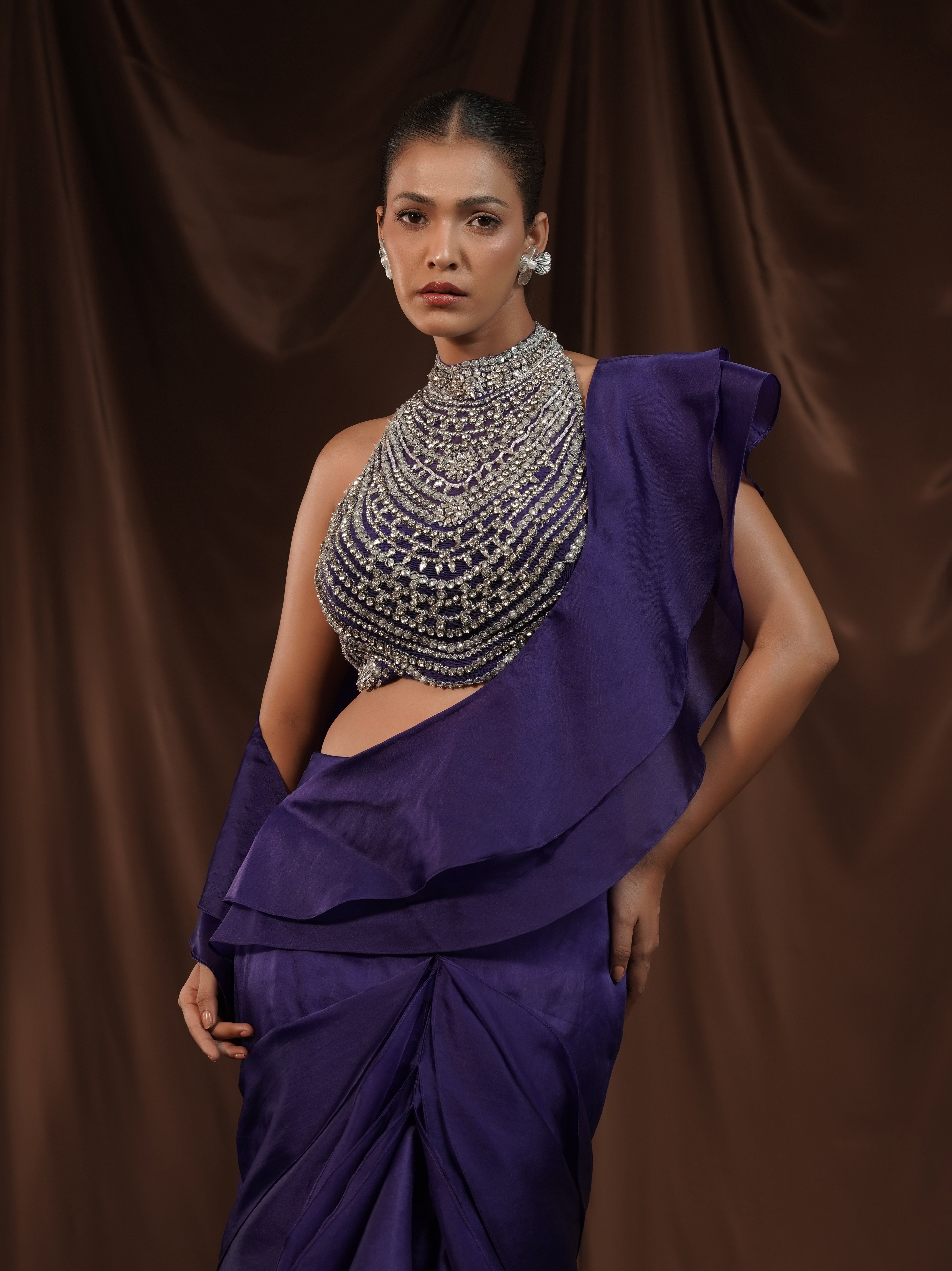 Royal Blue Frill Gown