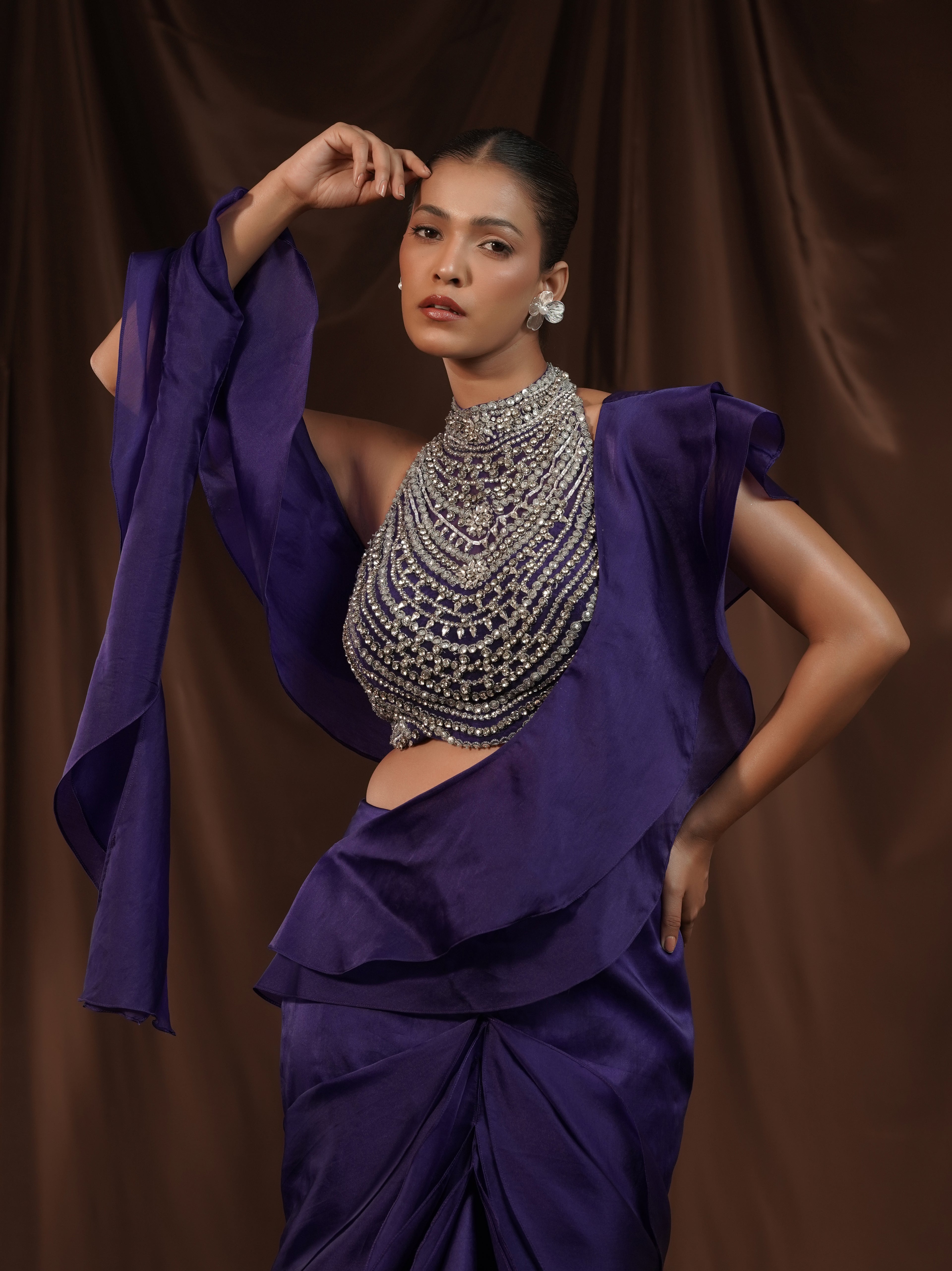 Royal Blue Frill Gown