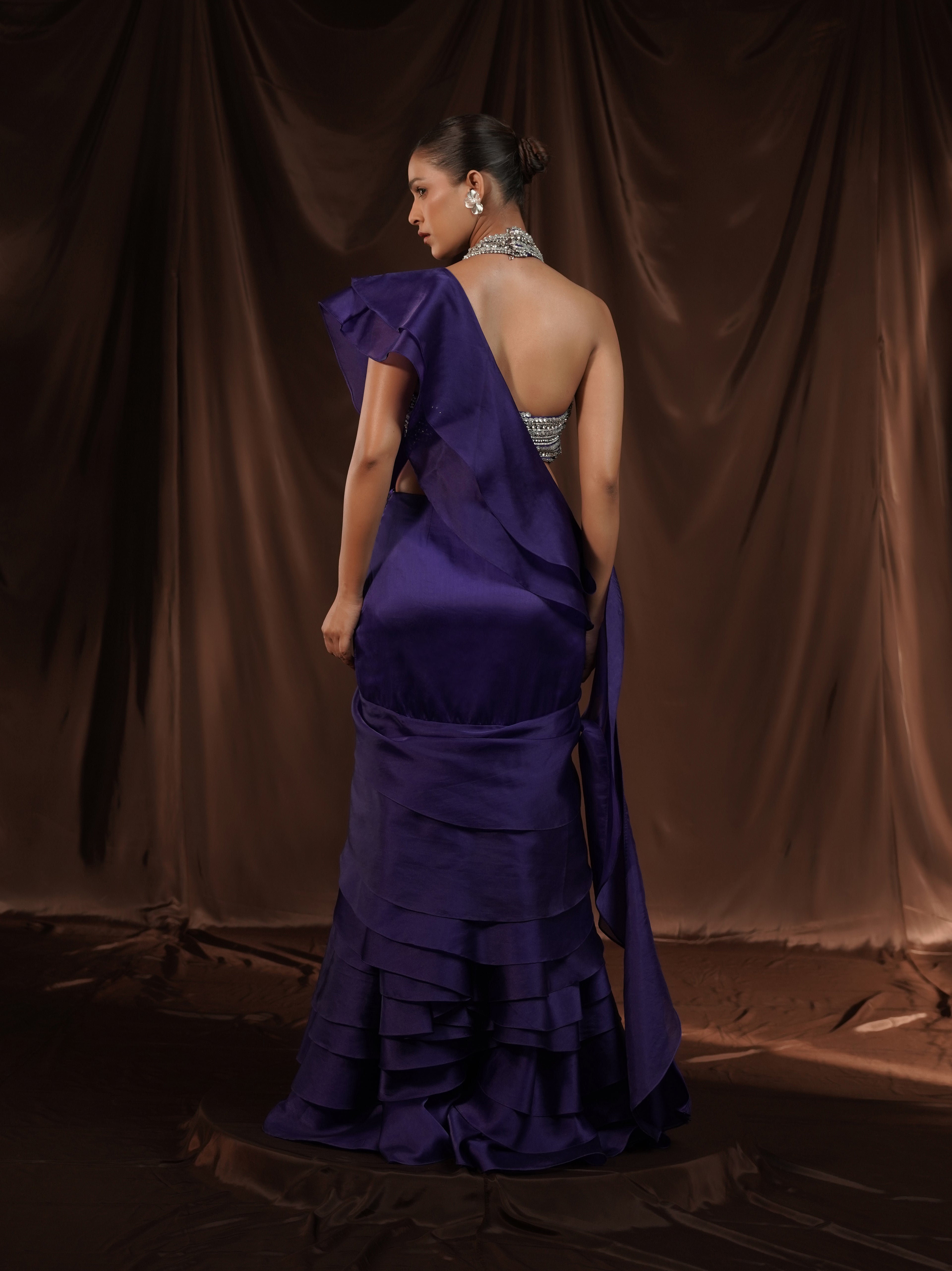 Royal Blue Frill Gown