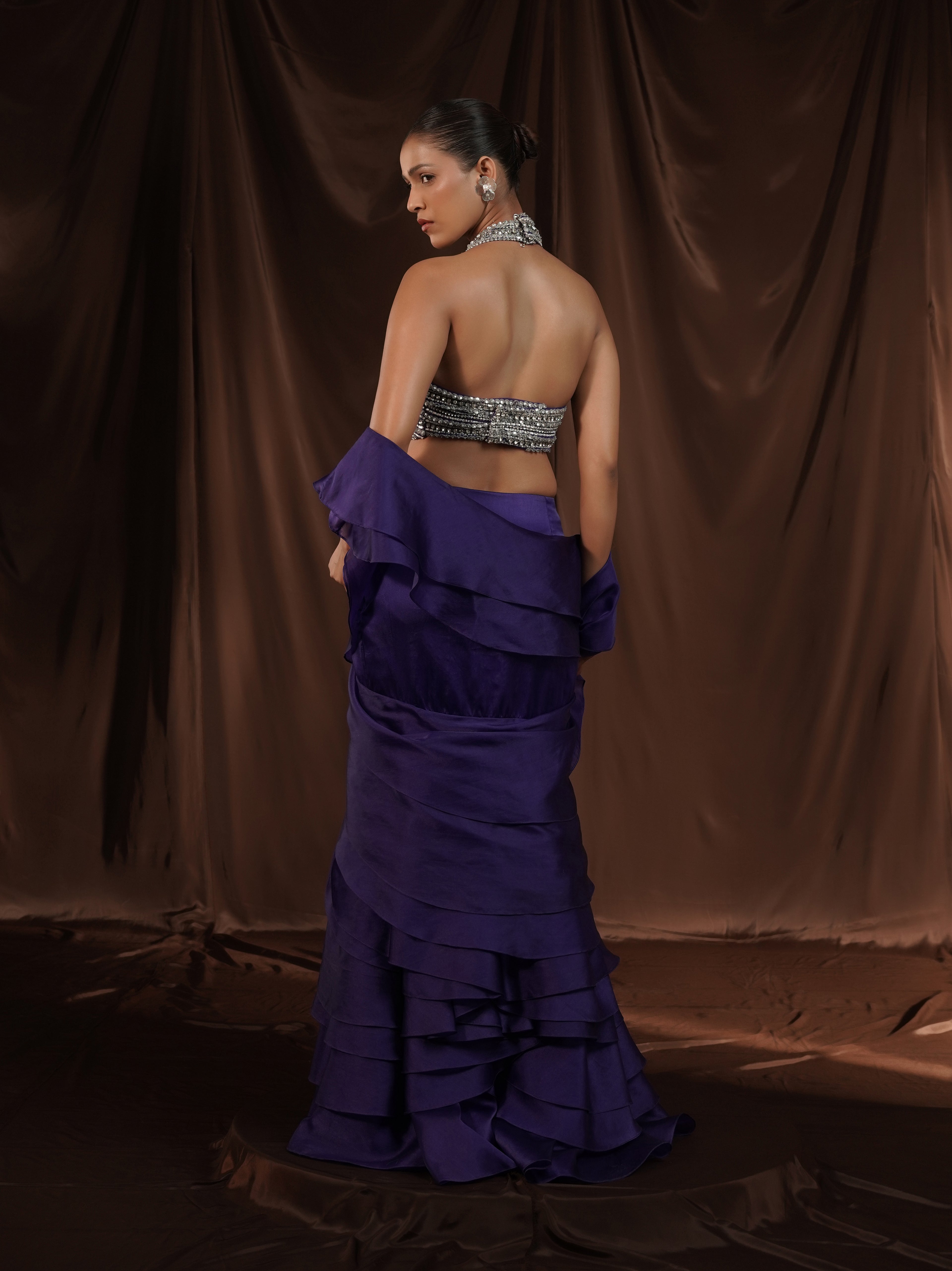 Royal Blue Frill Gown