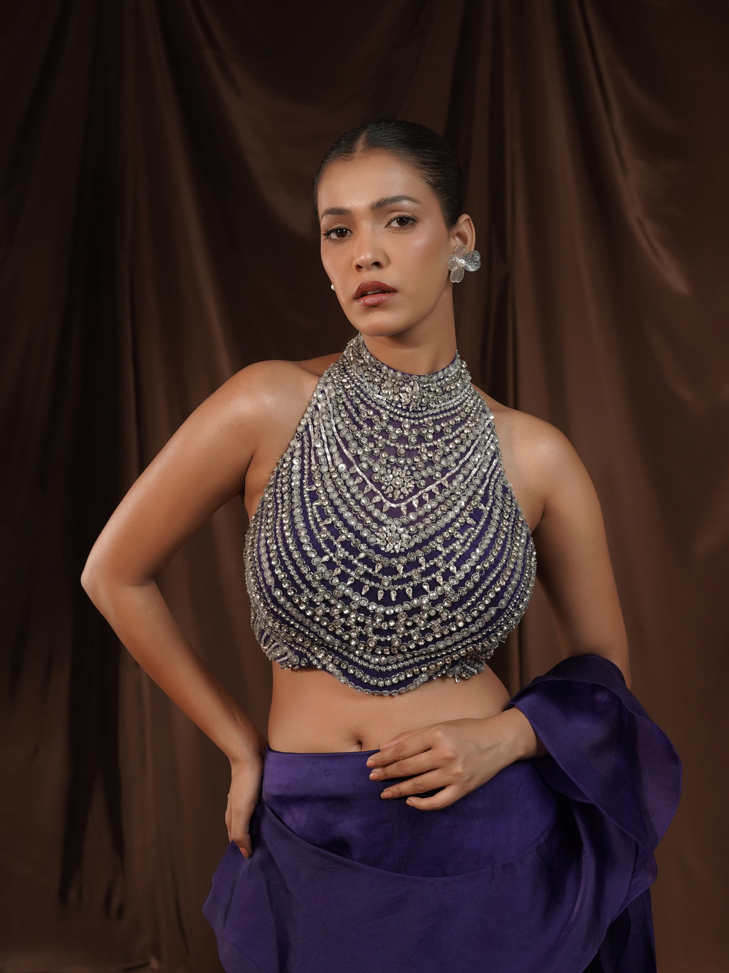 Royal Blue Frill Gown