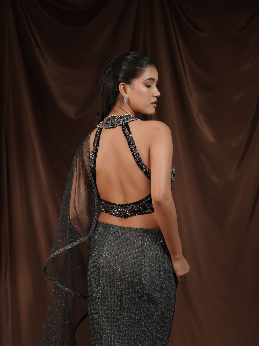 Greyish Cocktail Saree