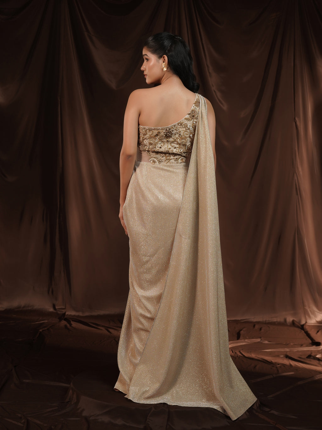 Gold Gown Saree
