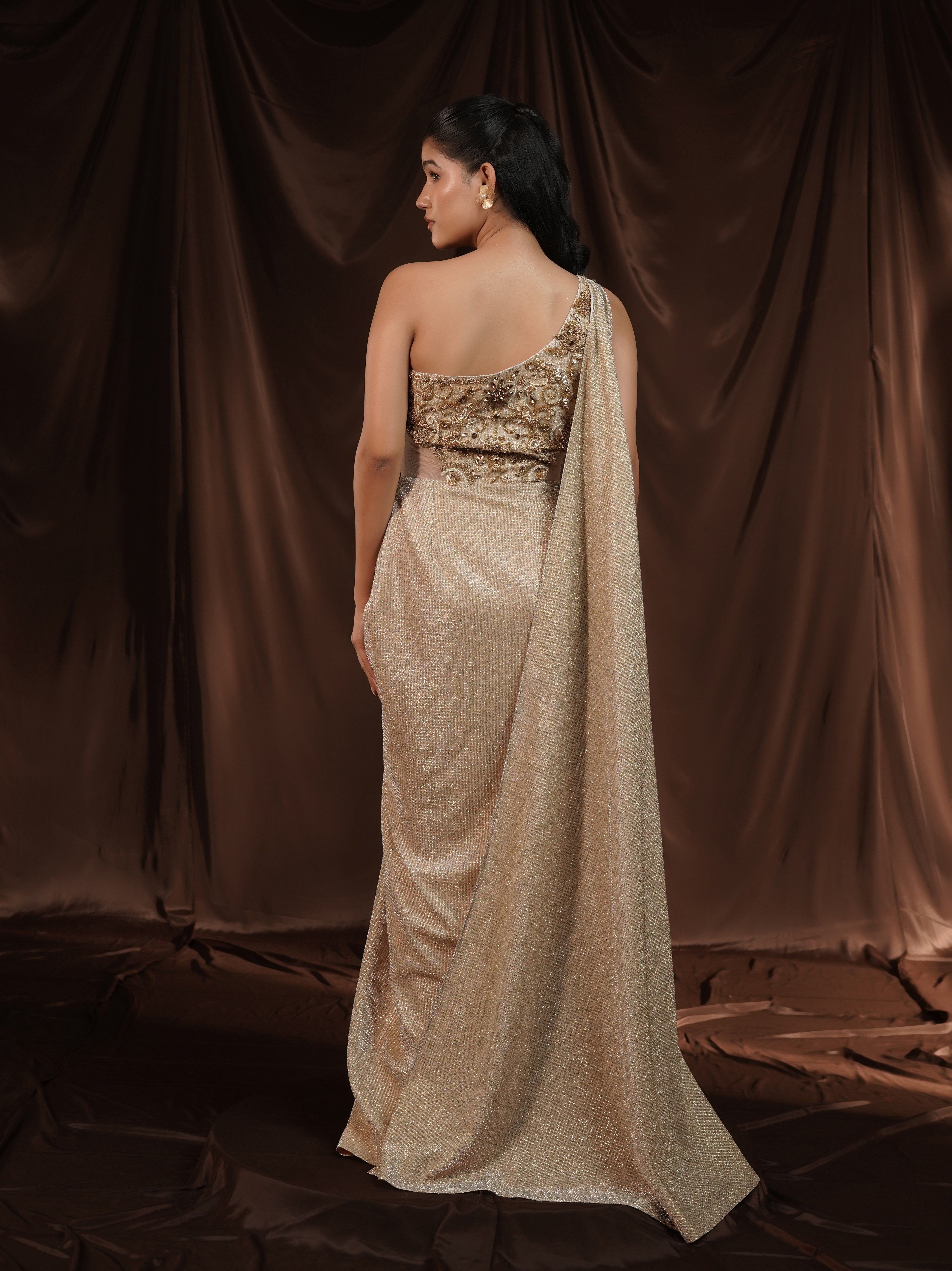 Gold Gown Saree