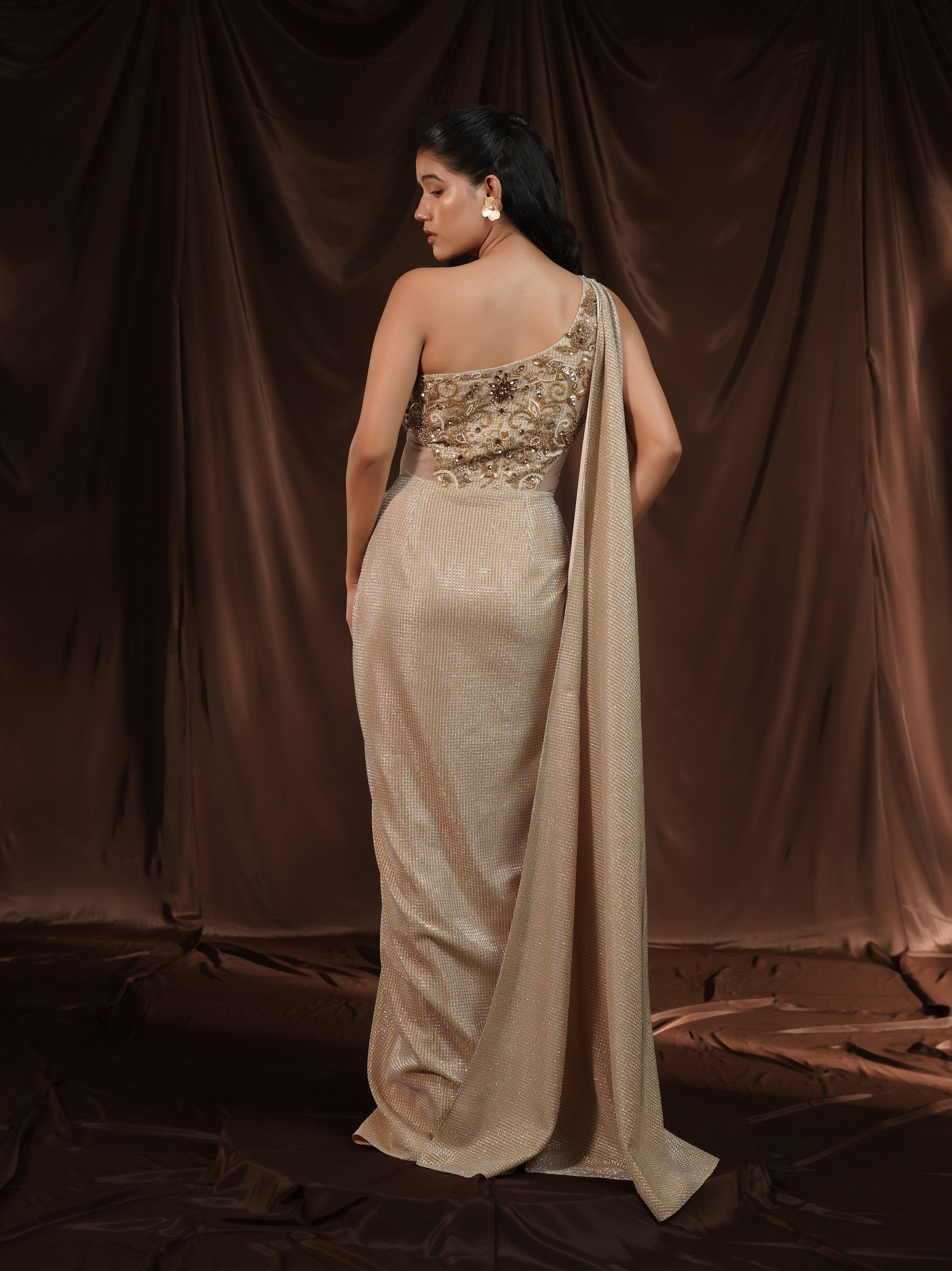 Gold Gown Saree