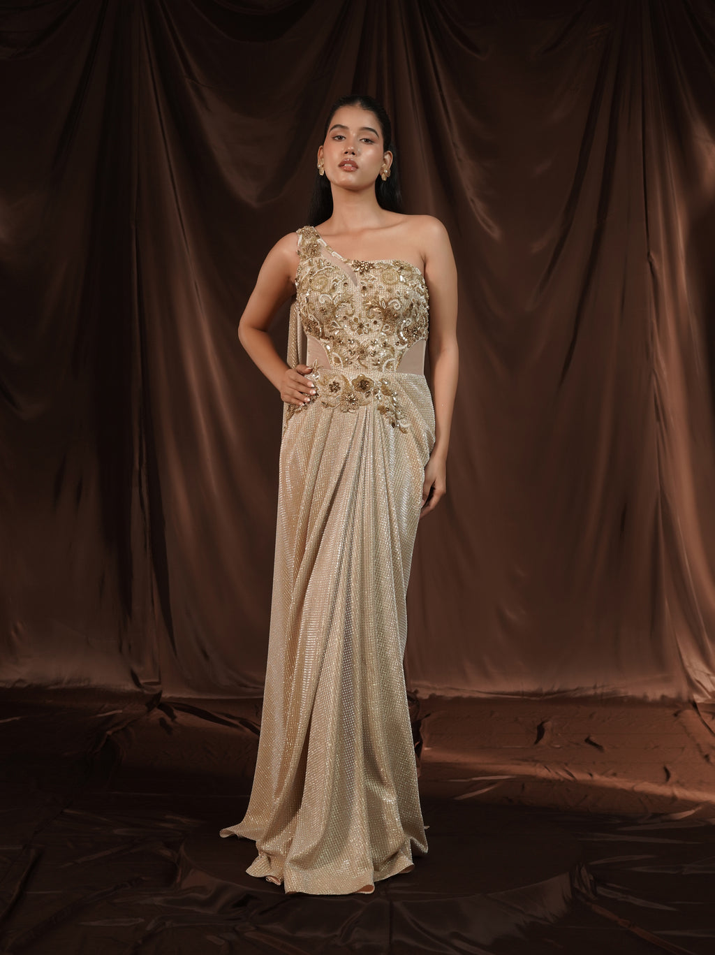 Gold Gown Saree