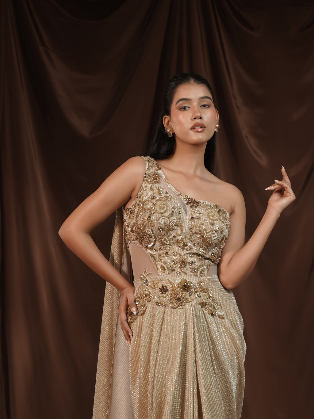 Gold Gown Saree