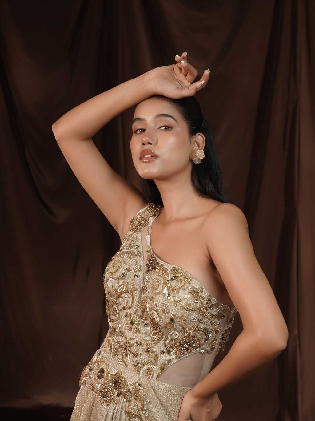 Gold Gown Saree