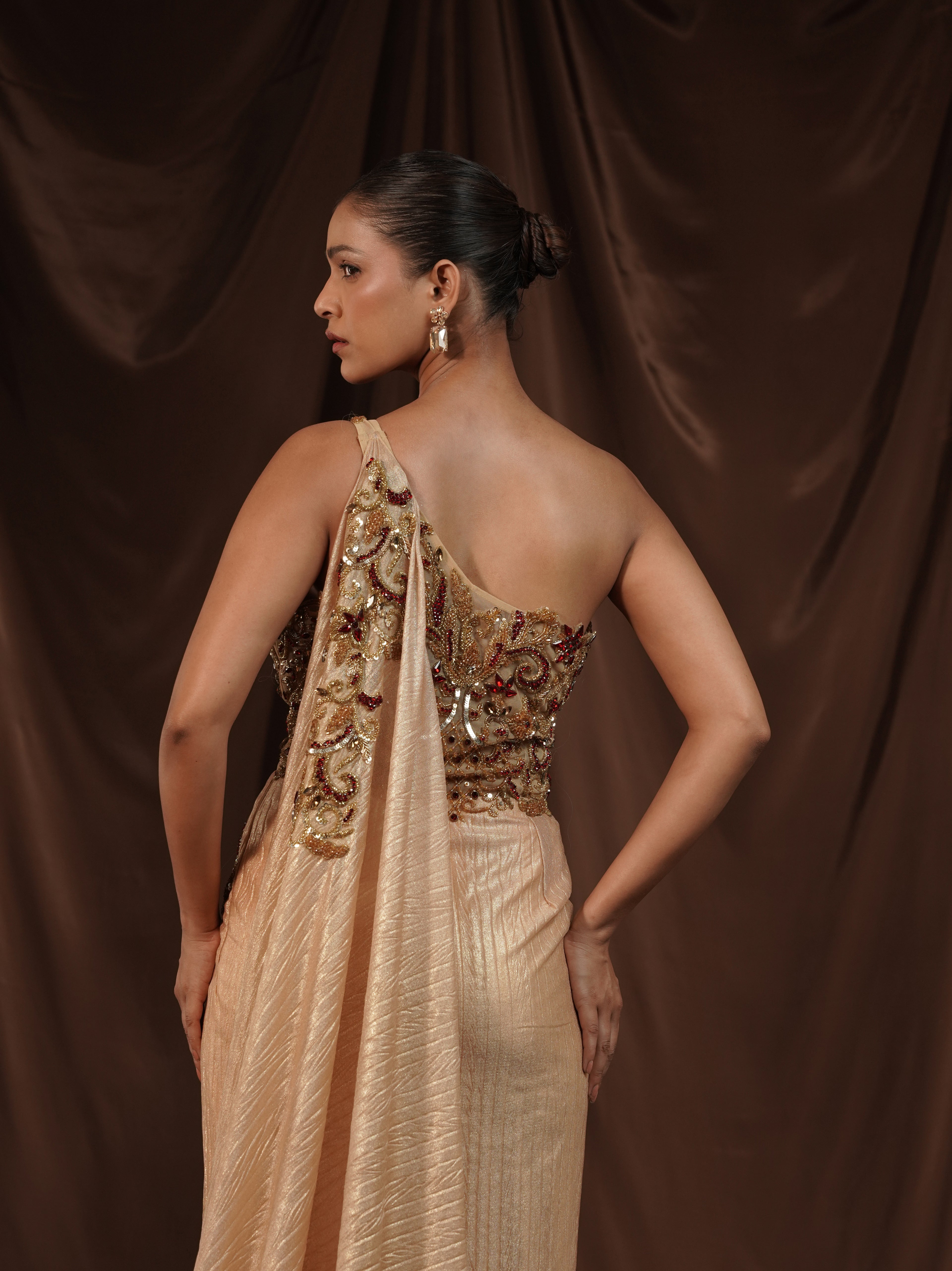 Gold Gown Saree