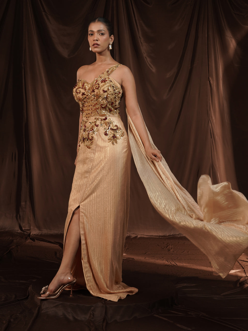 Gold Gown Saree