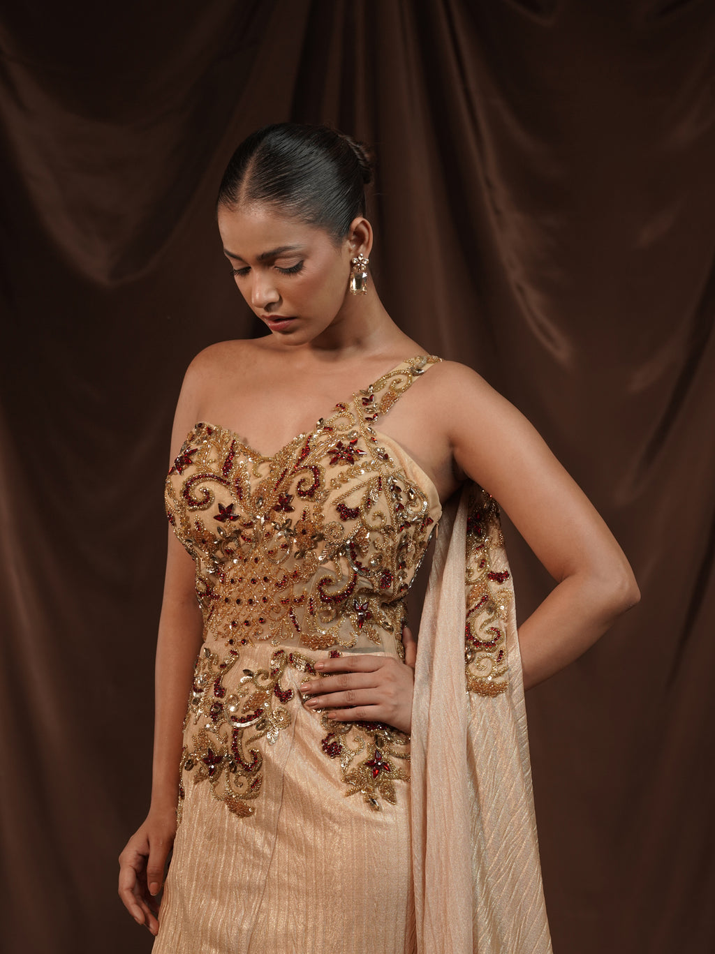 Gold Gown Saree
