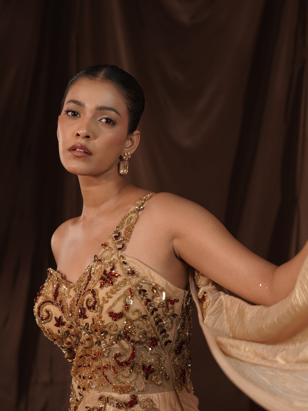 Gold Gown Saree