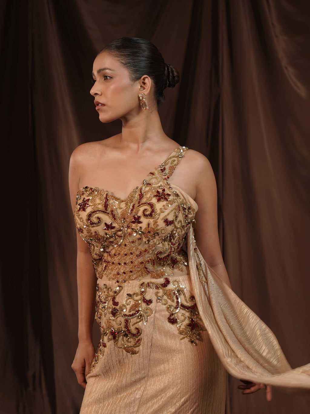 Gold Gown Saree