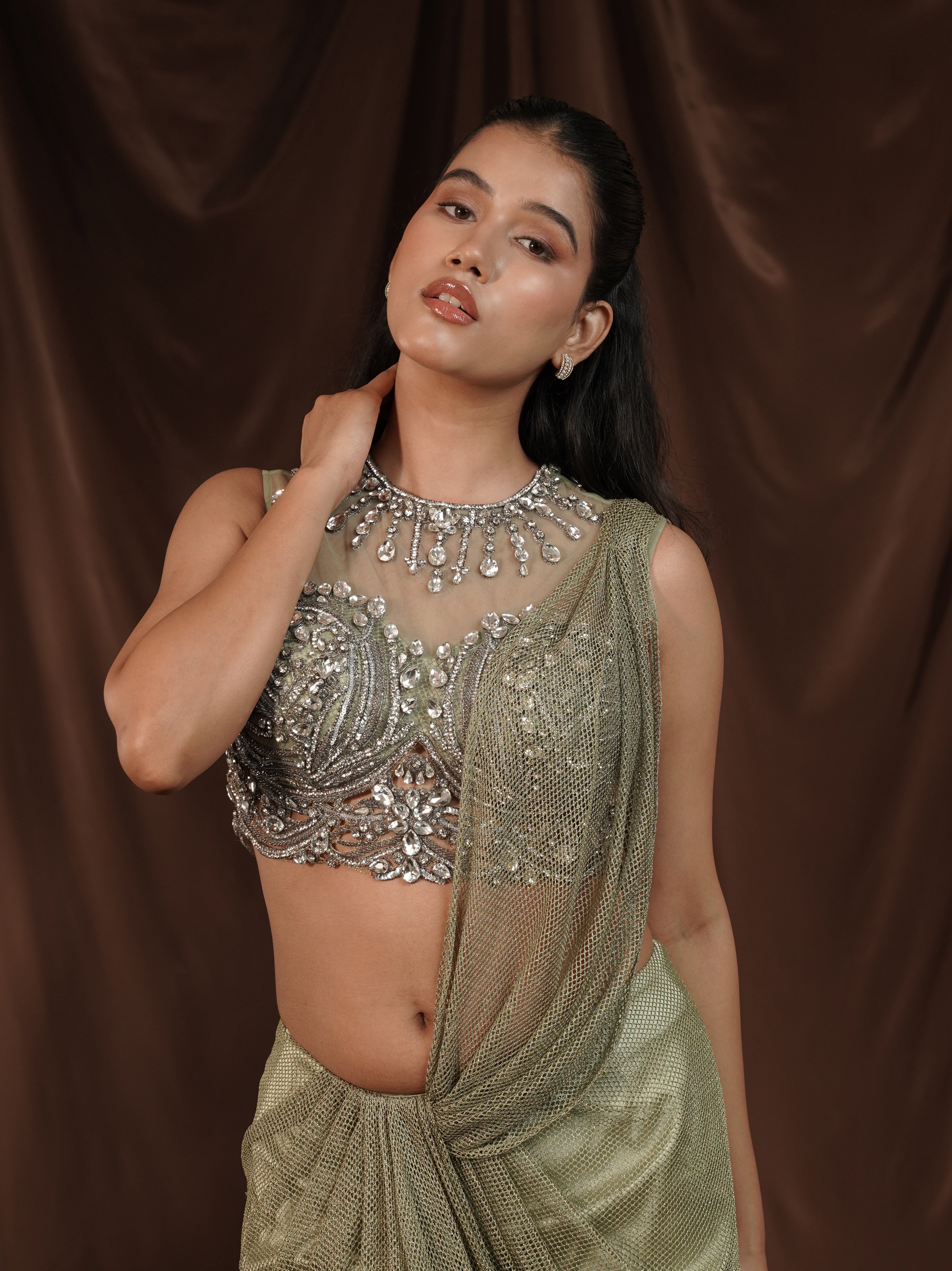 Mintgreen Drape Saree