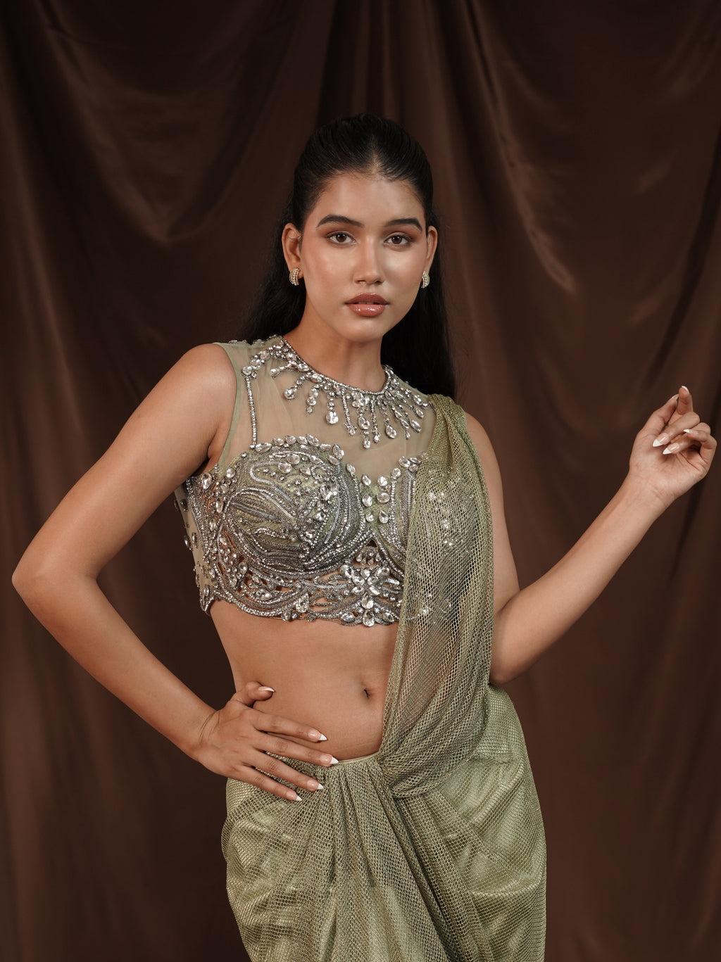 Mintgreen Drape Saree