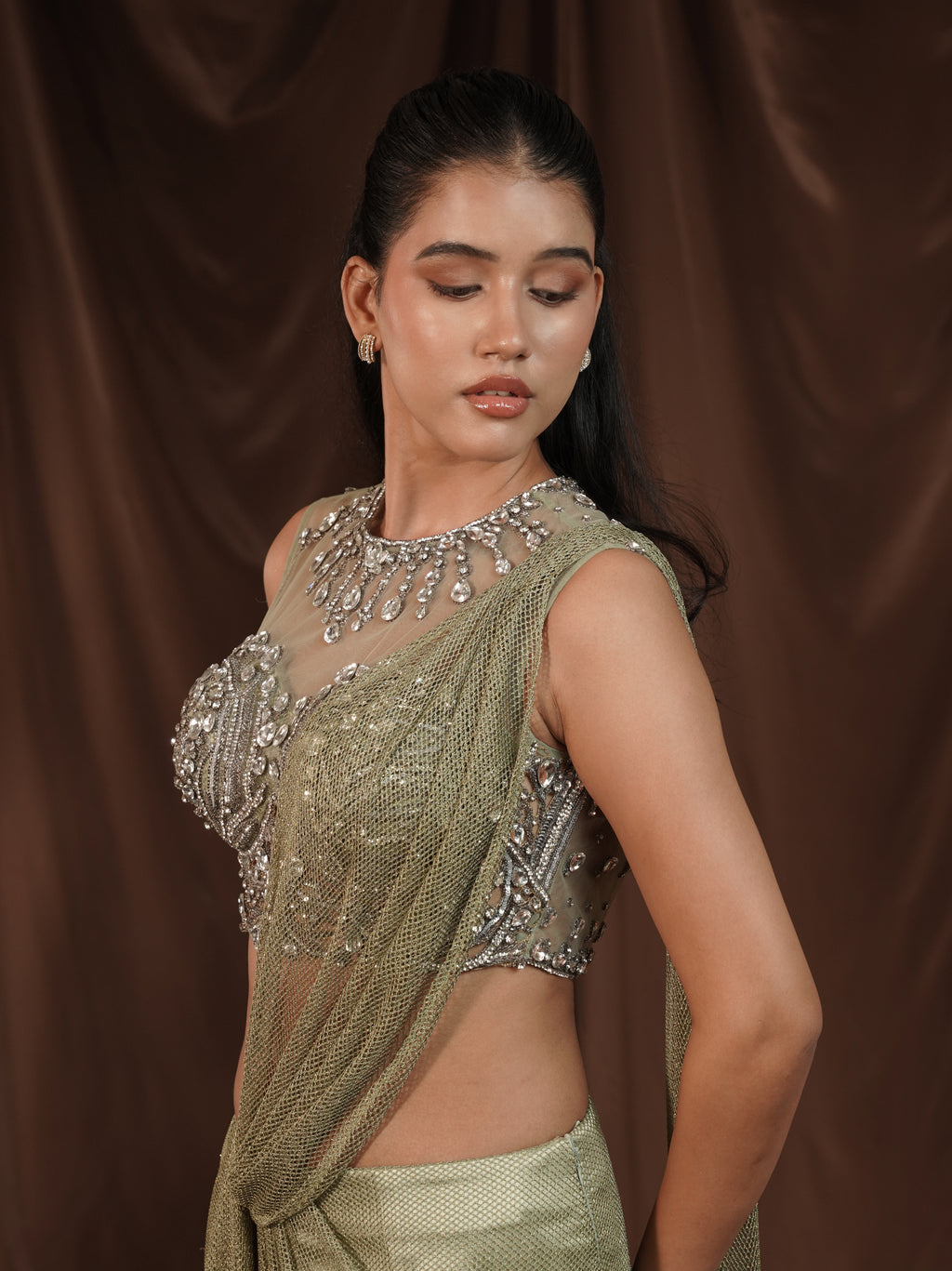 Mintgreen Drape Saree