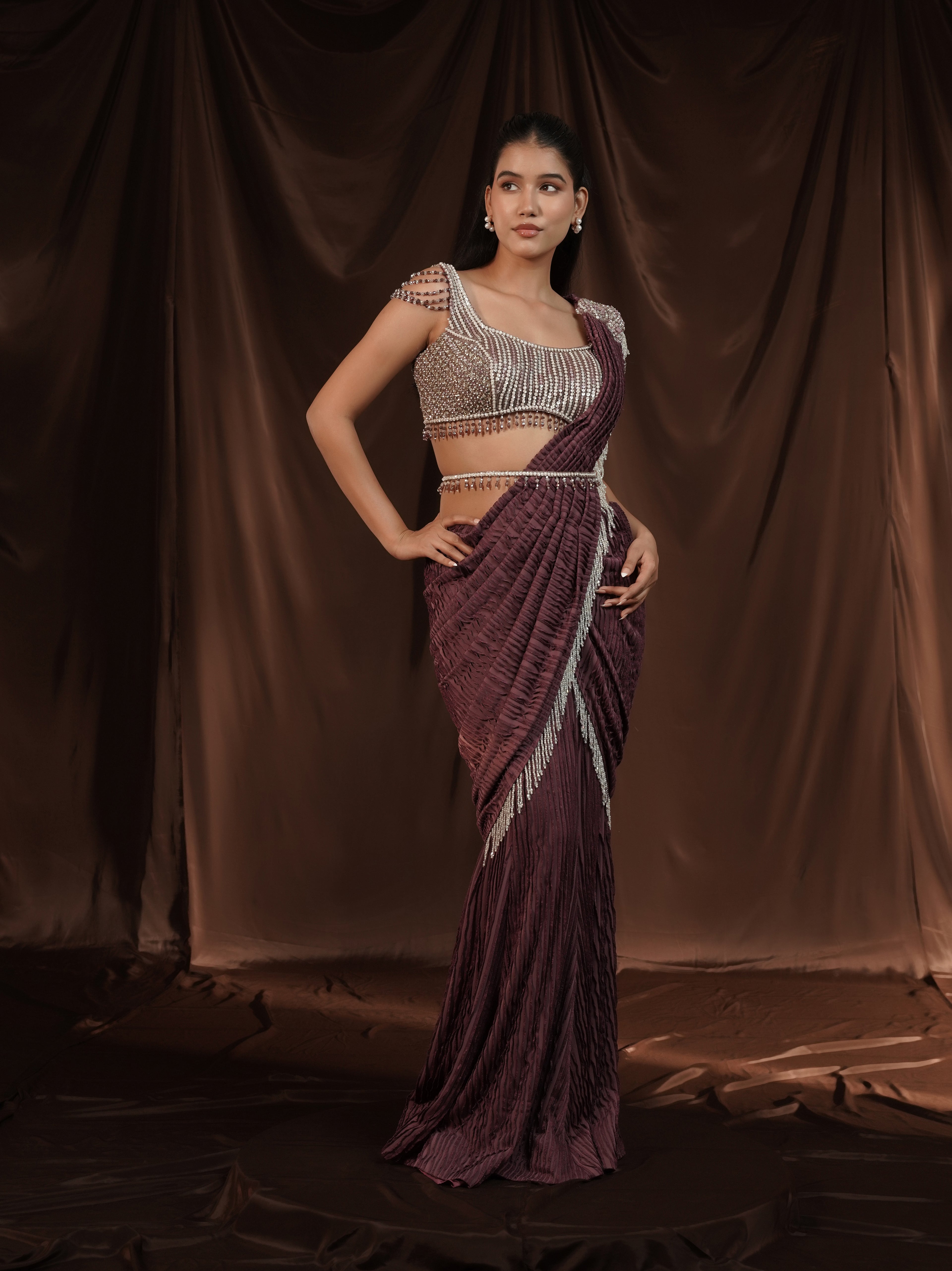 Lavender Drape Saree