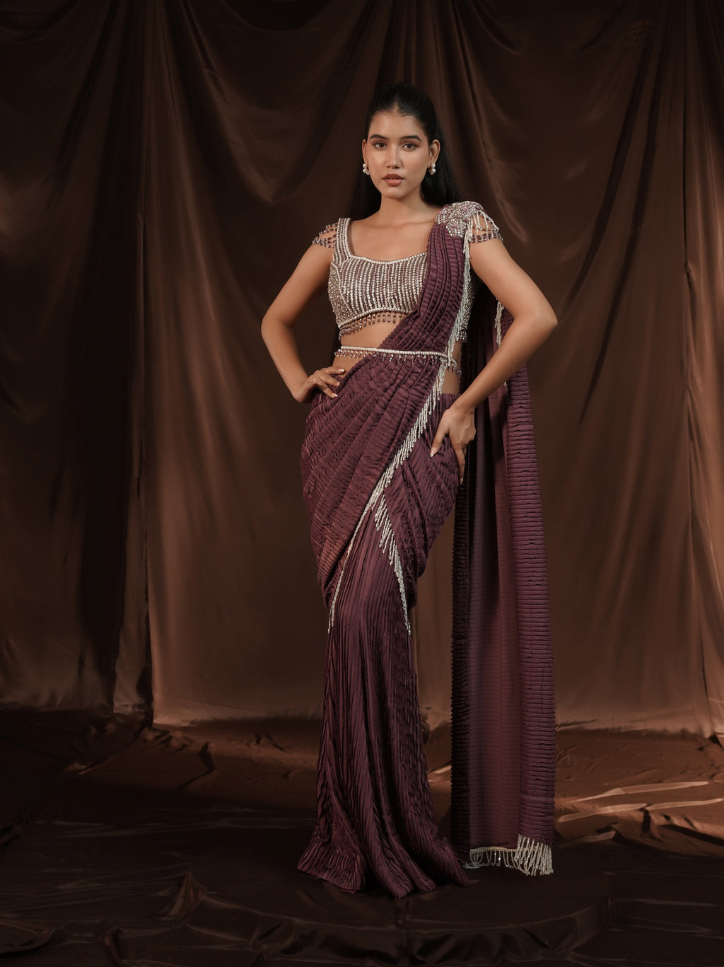 Lavender Drape Saree