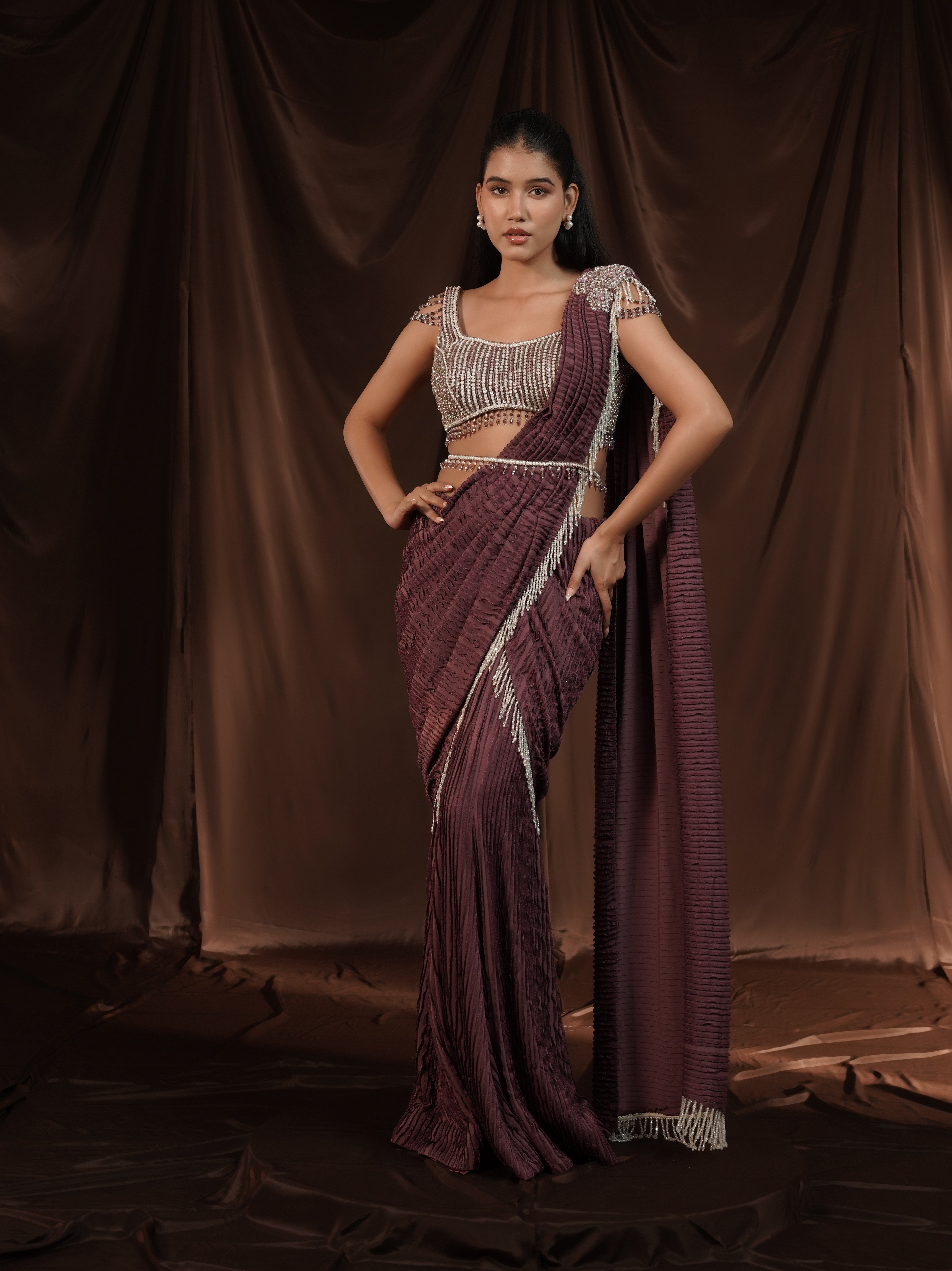 Lavender Drape Saree