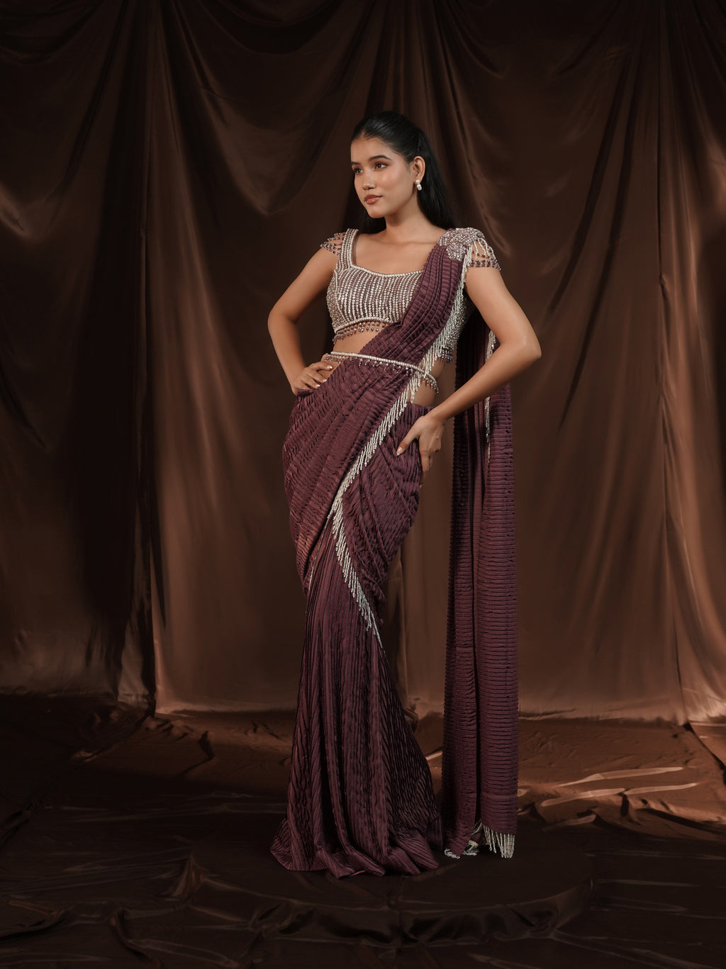 Lavender Drape Saree