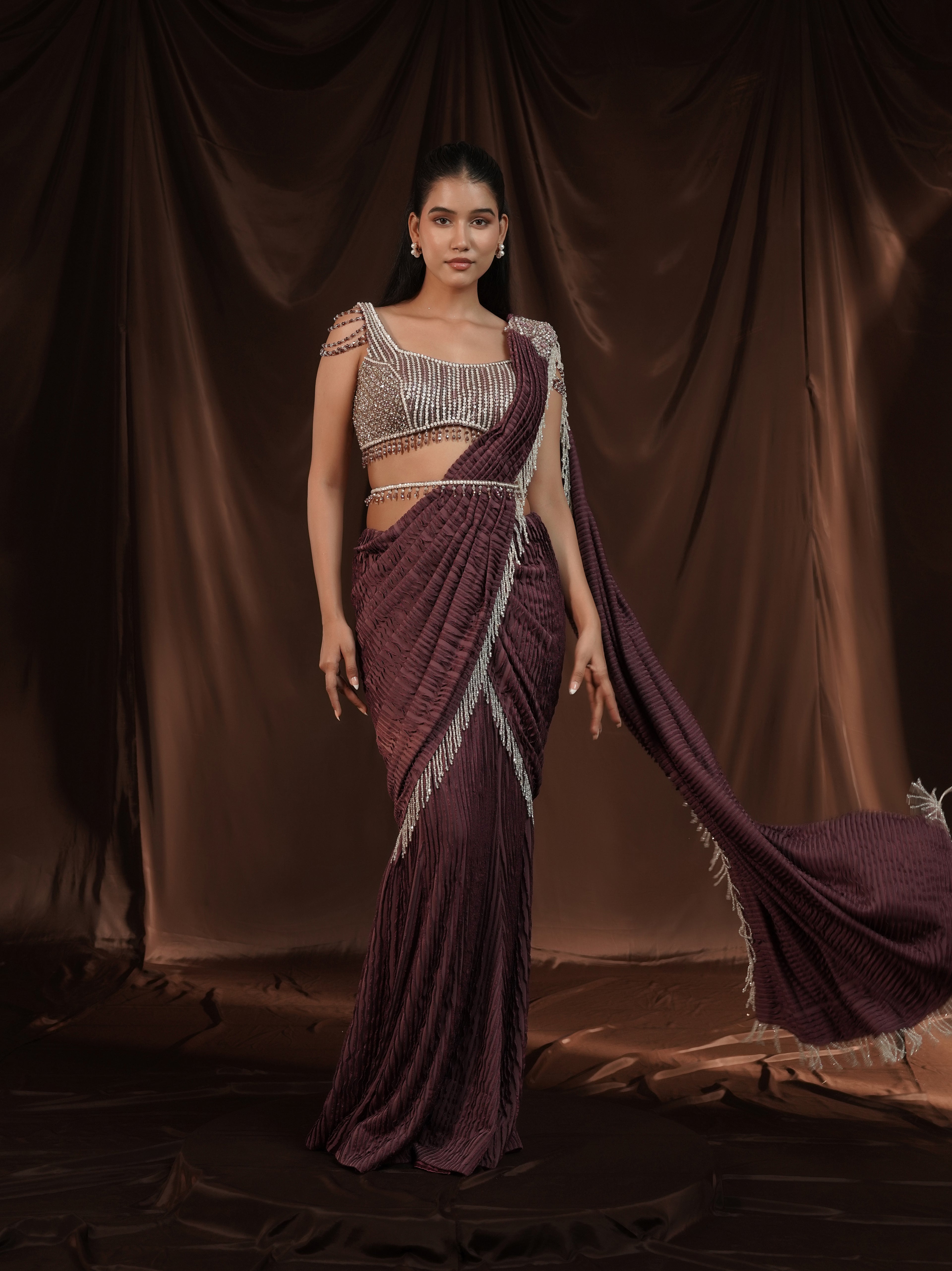 Lavender Drape Saree