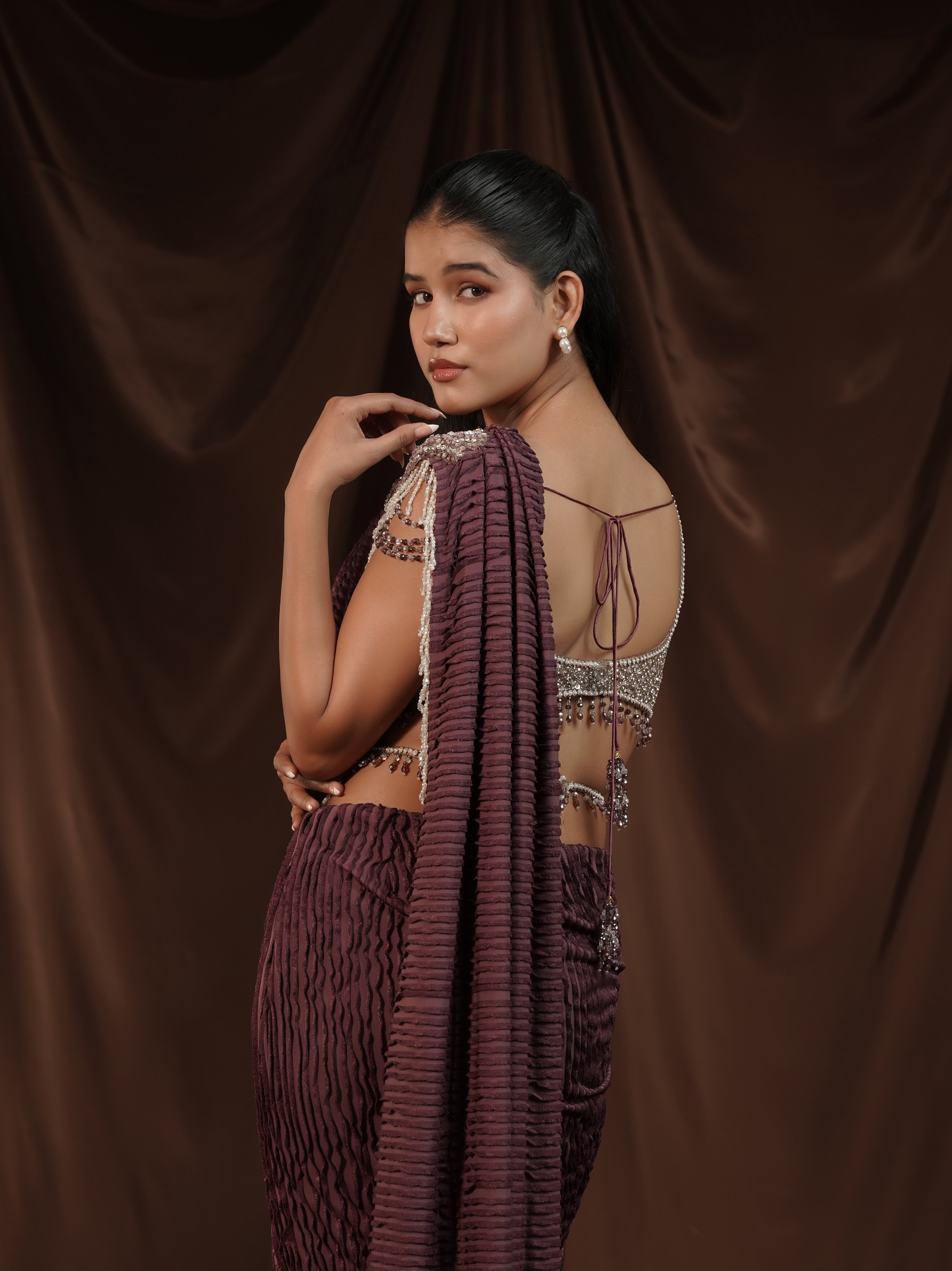 Lavender Drape Saree