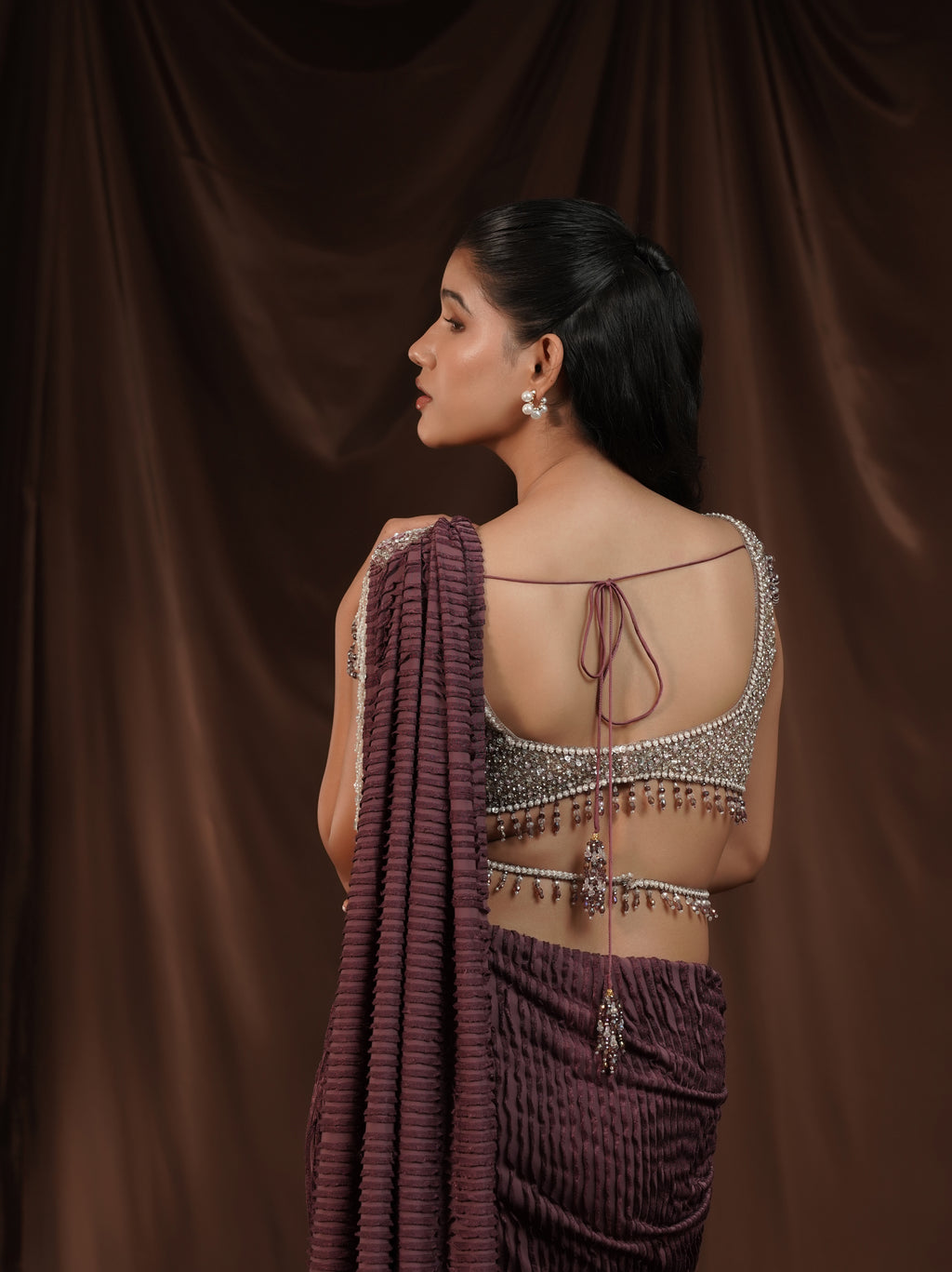 Lavender Drape Saree