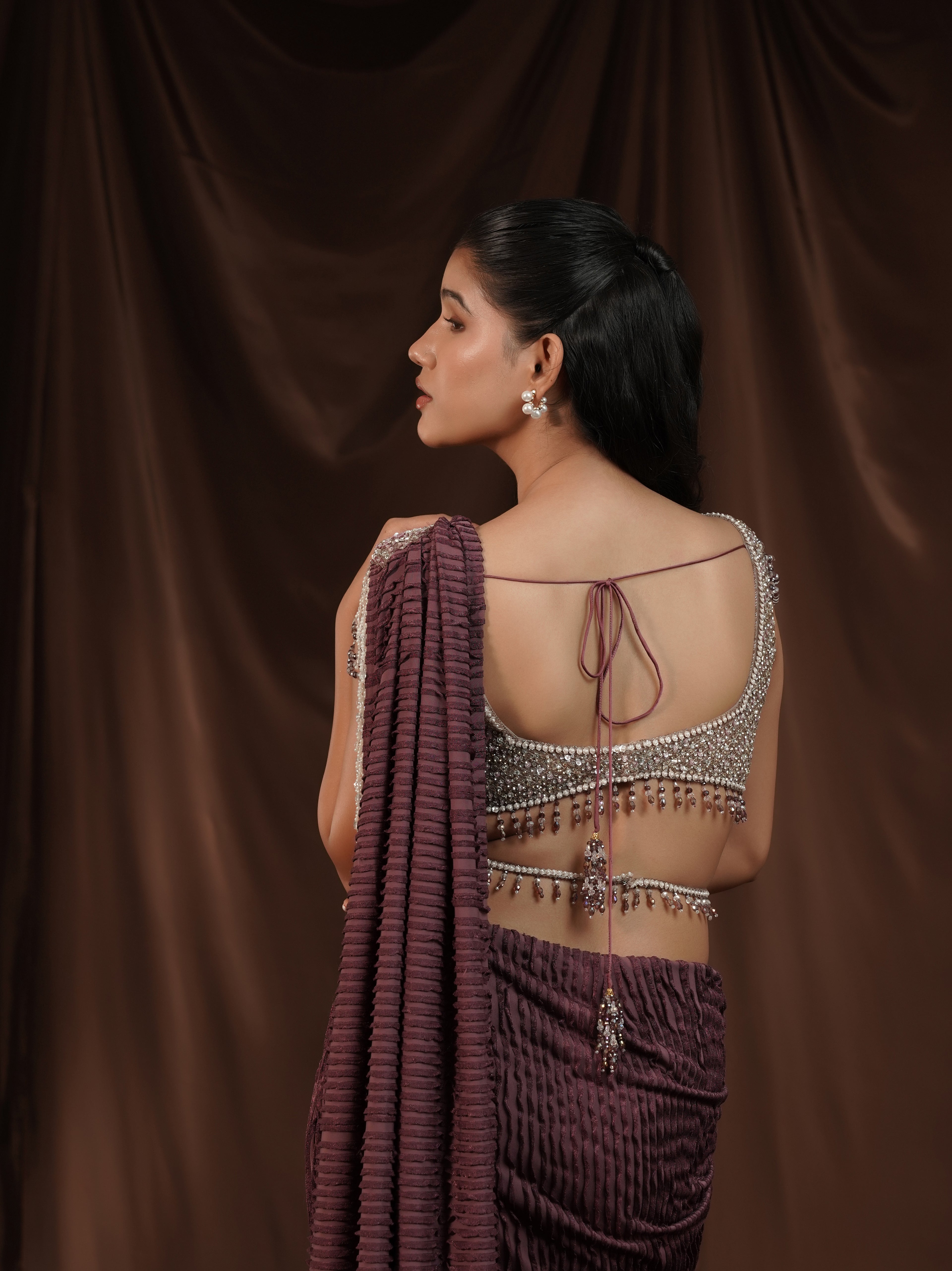 Lavender Drape Saree