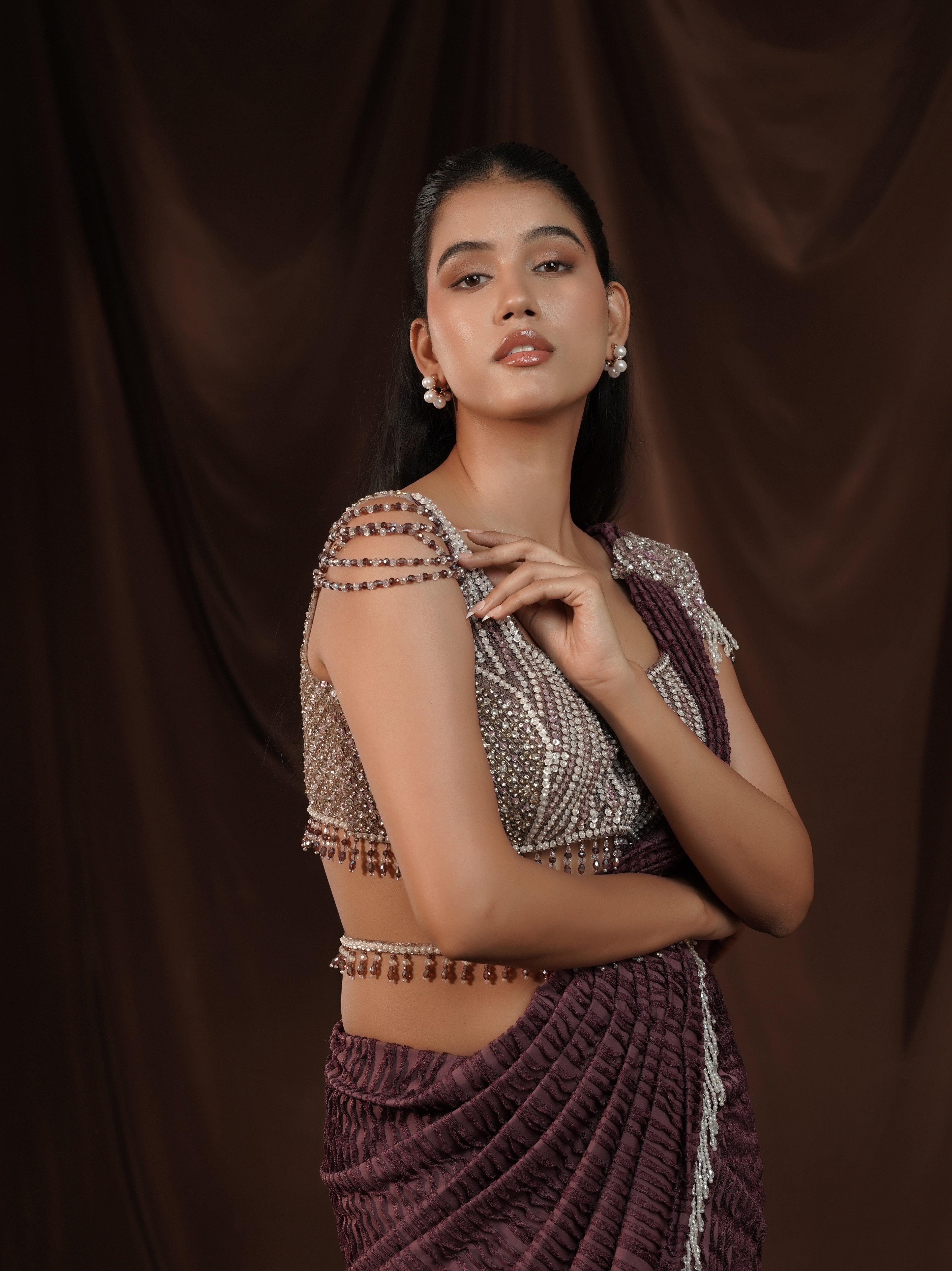 Lavender Drape Saree