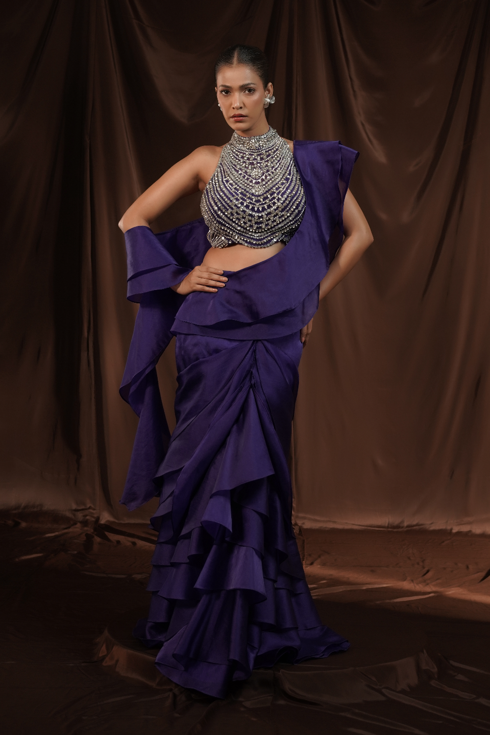 Royal Blue Frill Gown