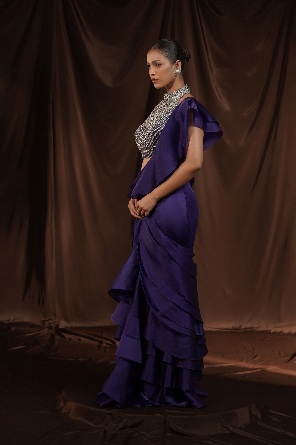 Royal Blue Frill Gown