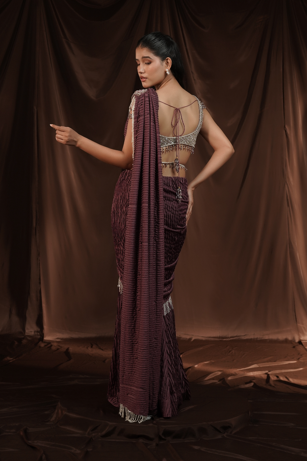 Lavender Drape Saree