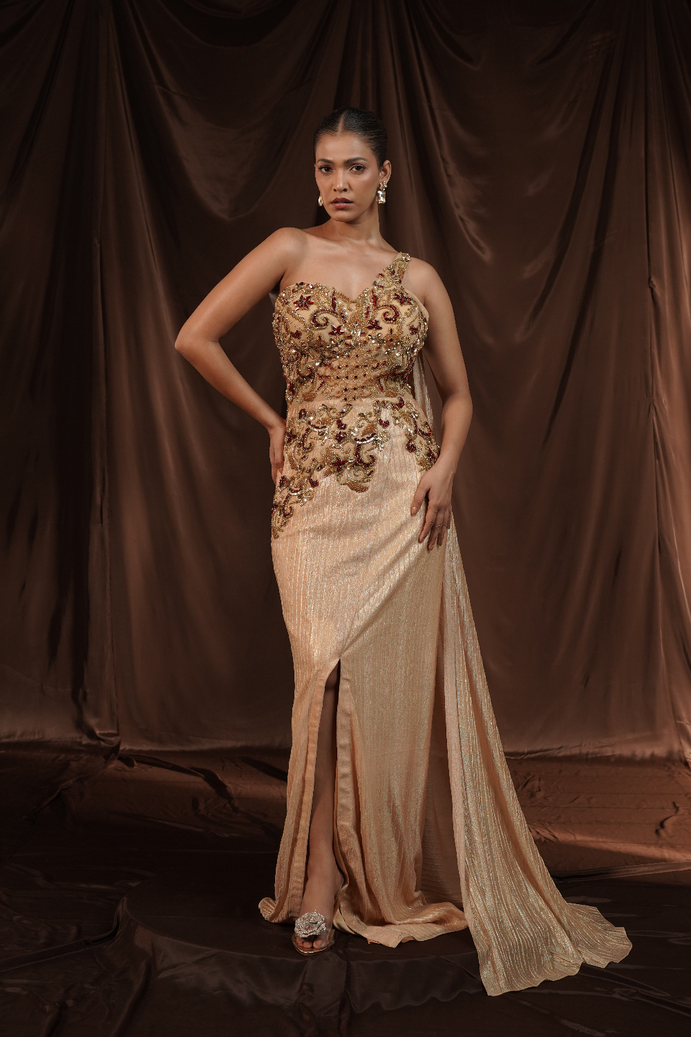 Gold Gown Saree