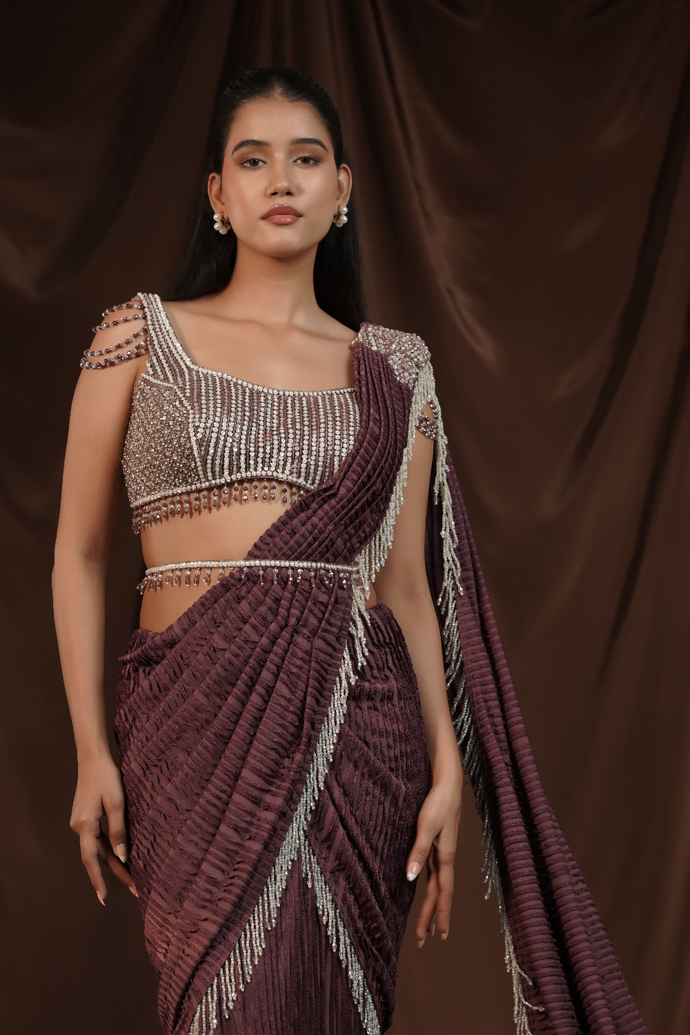 Lavender Drape Saree