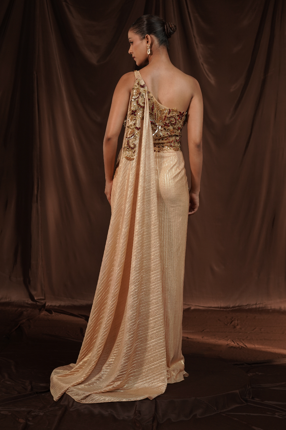 Gold Gown Saree