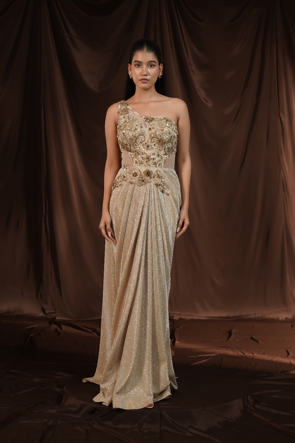 Gold Gown Saree