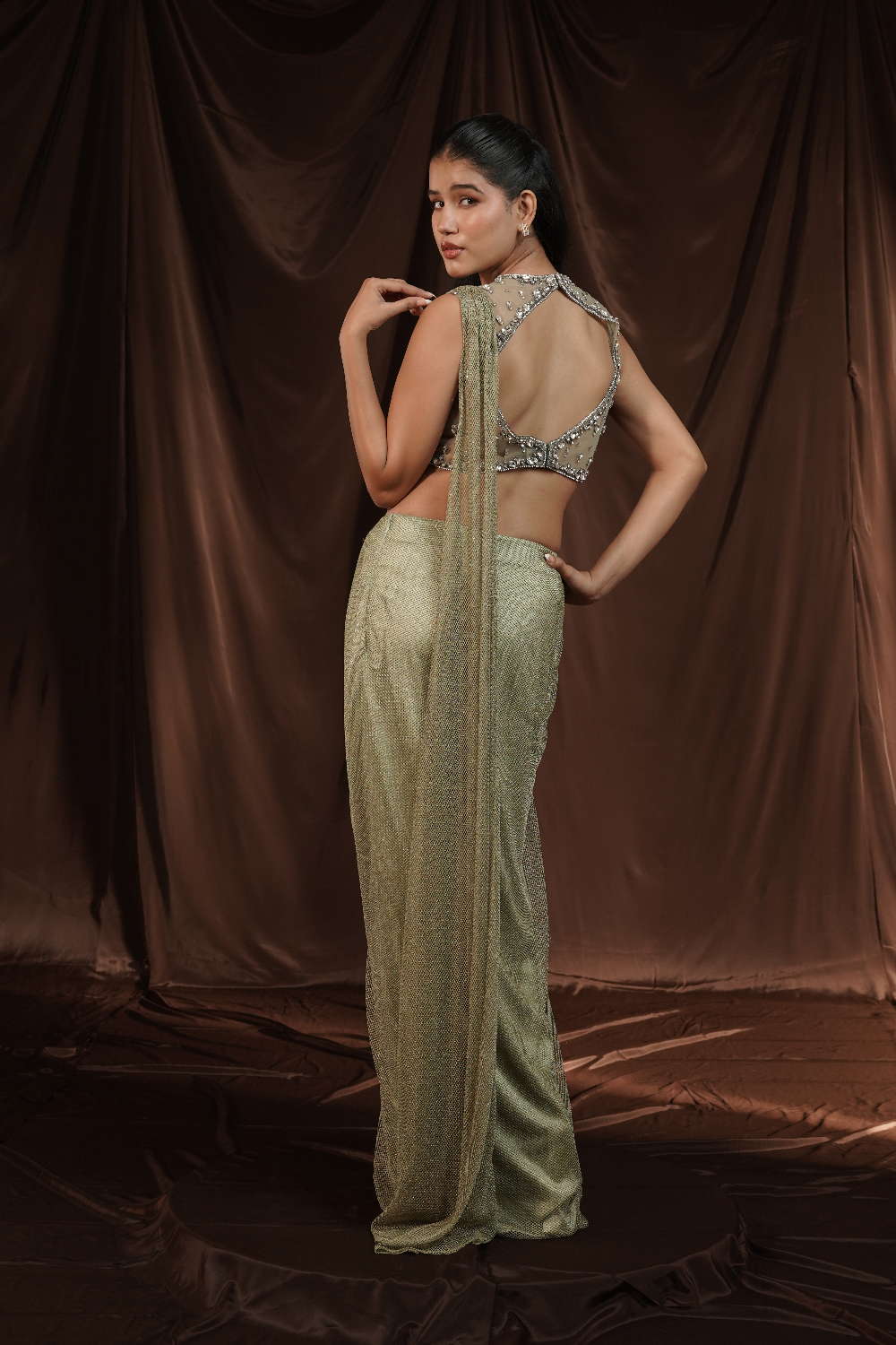 Mintgreen Drape Saree