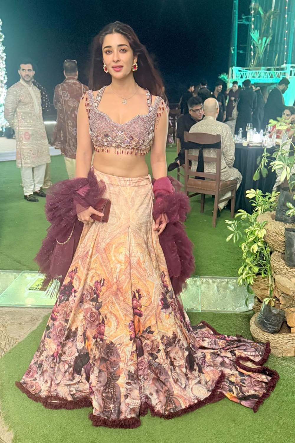 Nyra Banerjee in Plum And Ivory Bridal Lehenga Set