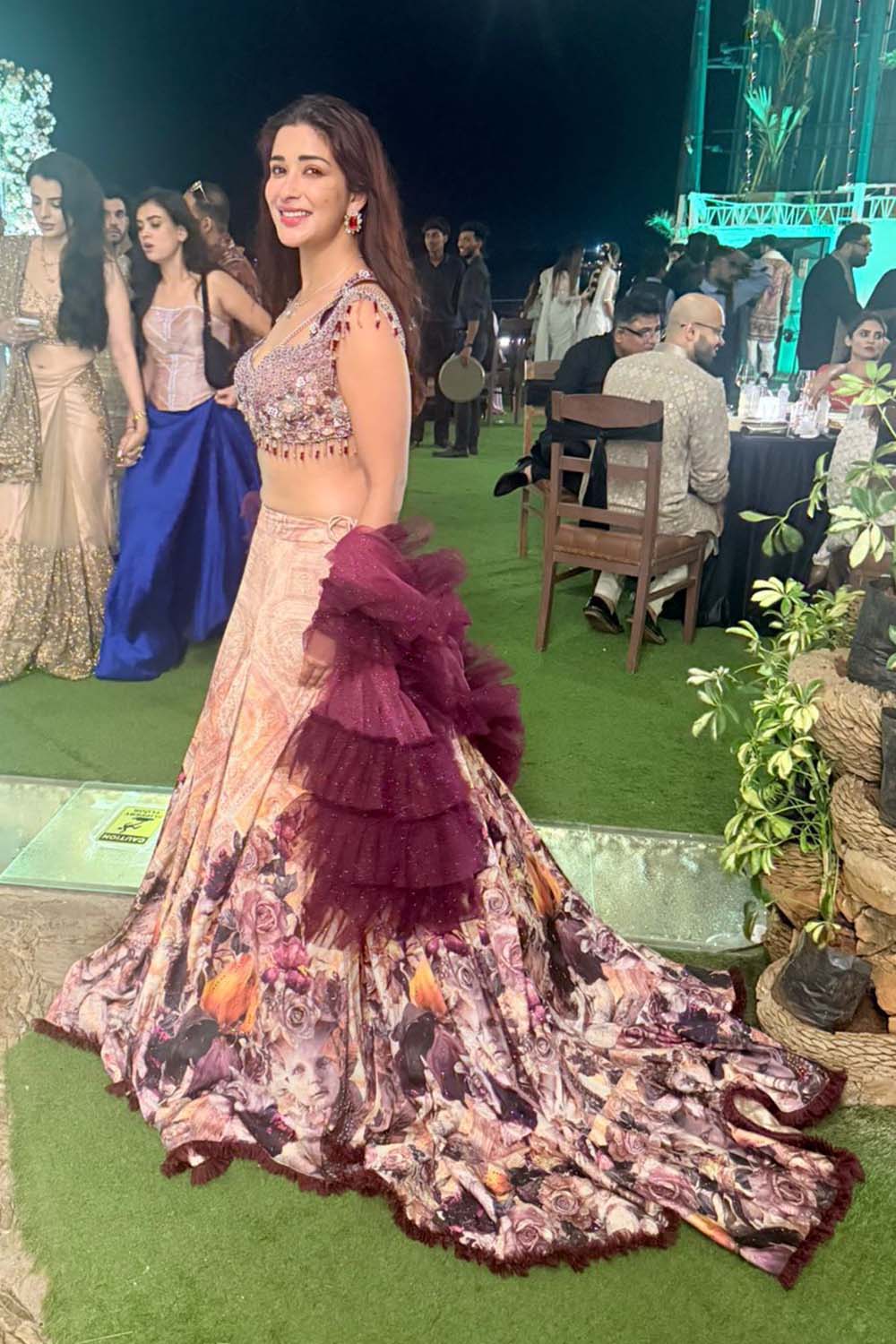 Nyra Banerjee in Plum And Ivory Bridal Lehenga Set