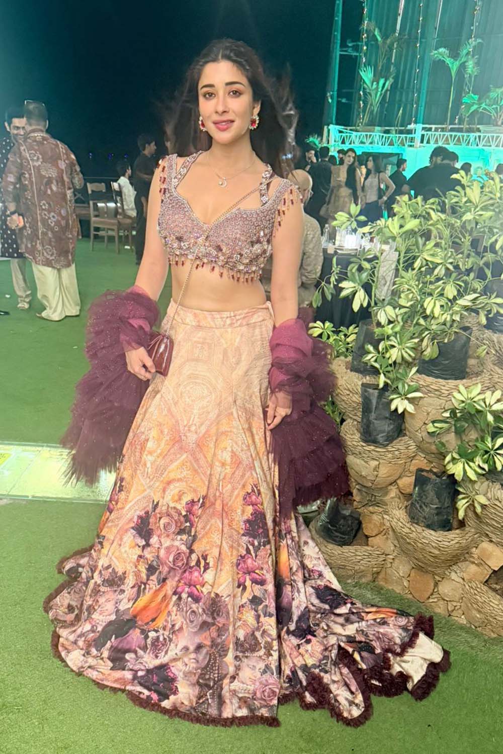 Nyra Banerjee in Plum And Ivory Bridal Lehenga Set