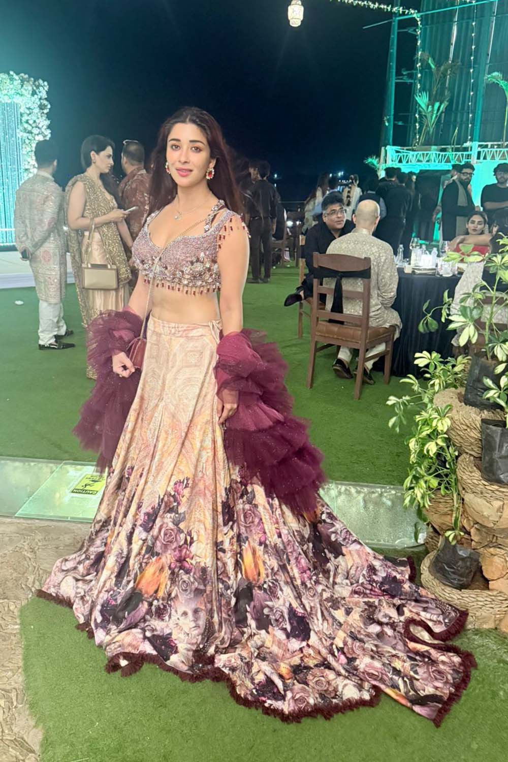 Nyra Banerjee in Plum And Ivory Bridal Lehenga Set
